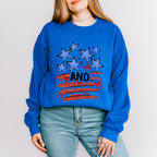Stars And Stripes Red & Blue - 4th Of July Unisex Crewneck T-Shirt Sweatshirt Hoodie