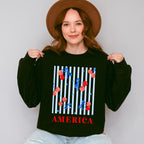 America Cherry Ribbons - 4th Of July Unisex Crewneck T-Shirt Sweatshirt Hoodie