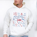 Stars, Stripes and Freedom Vibes - 4th Of July Unisex Crewneck T-Shirt Sweatshirt Hoodie