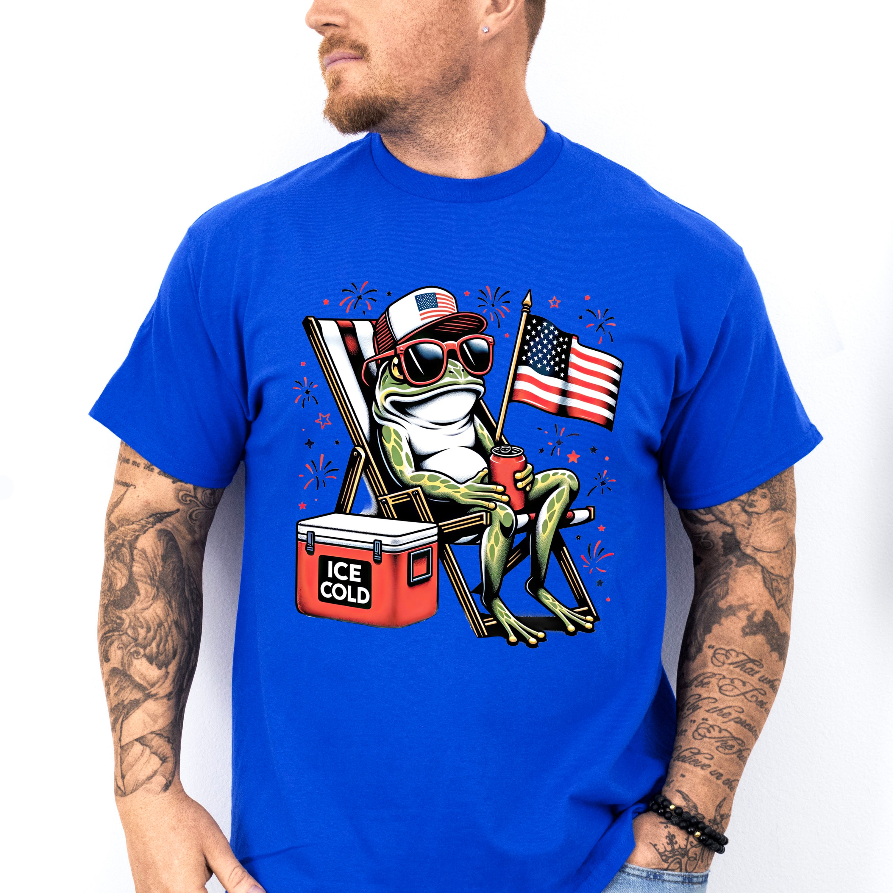 Frog Ice Cold Beer - 4th Of July Unisex Crewneck T-Shirt Sweatshirt Hoodie