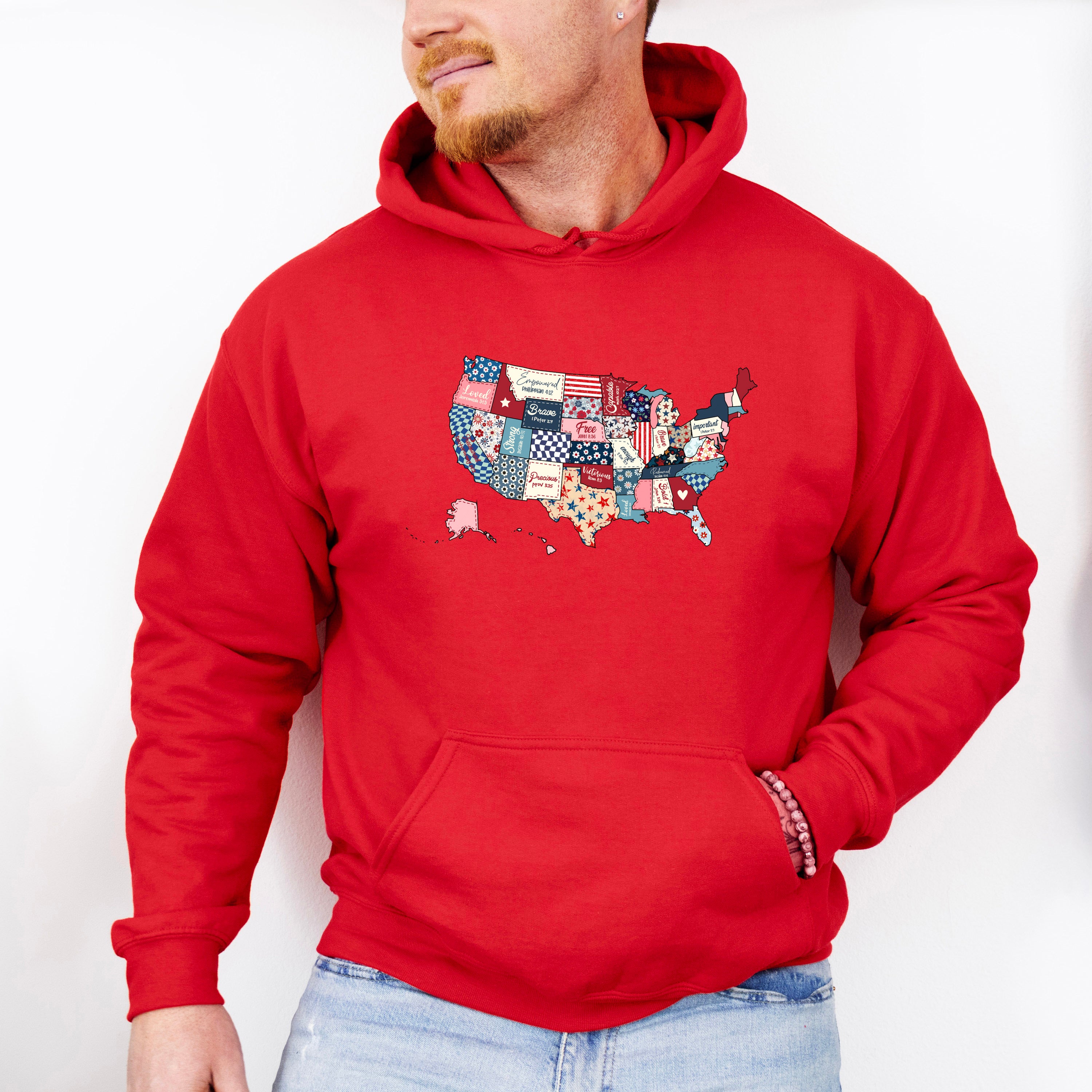 US Map Bible Quotes - 4th Of July Unisex Crewneck T-Shirt Sweatshirt Hoodie