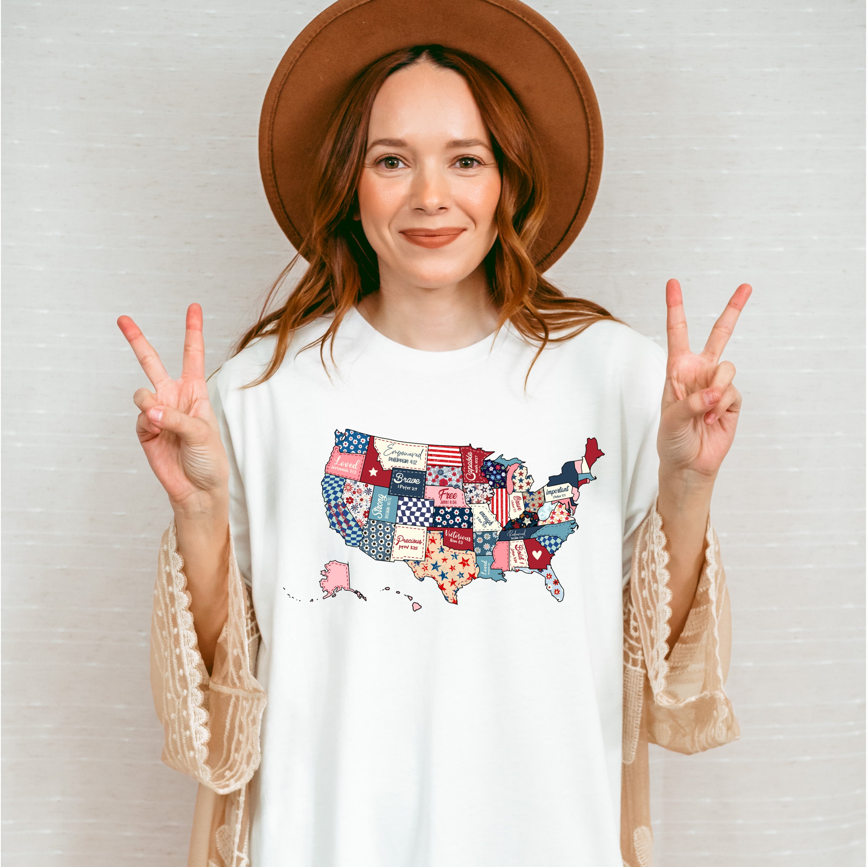 US Map Bible Quotes - 4th Of July Unisex Crewneck T-Shirt Sweatshirt Hoodie
