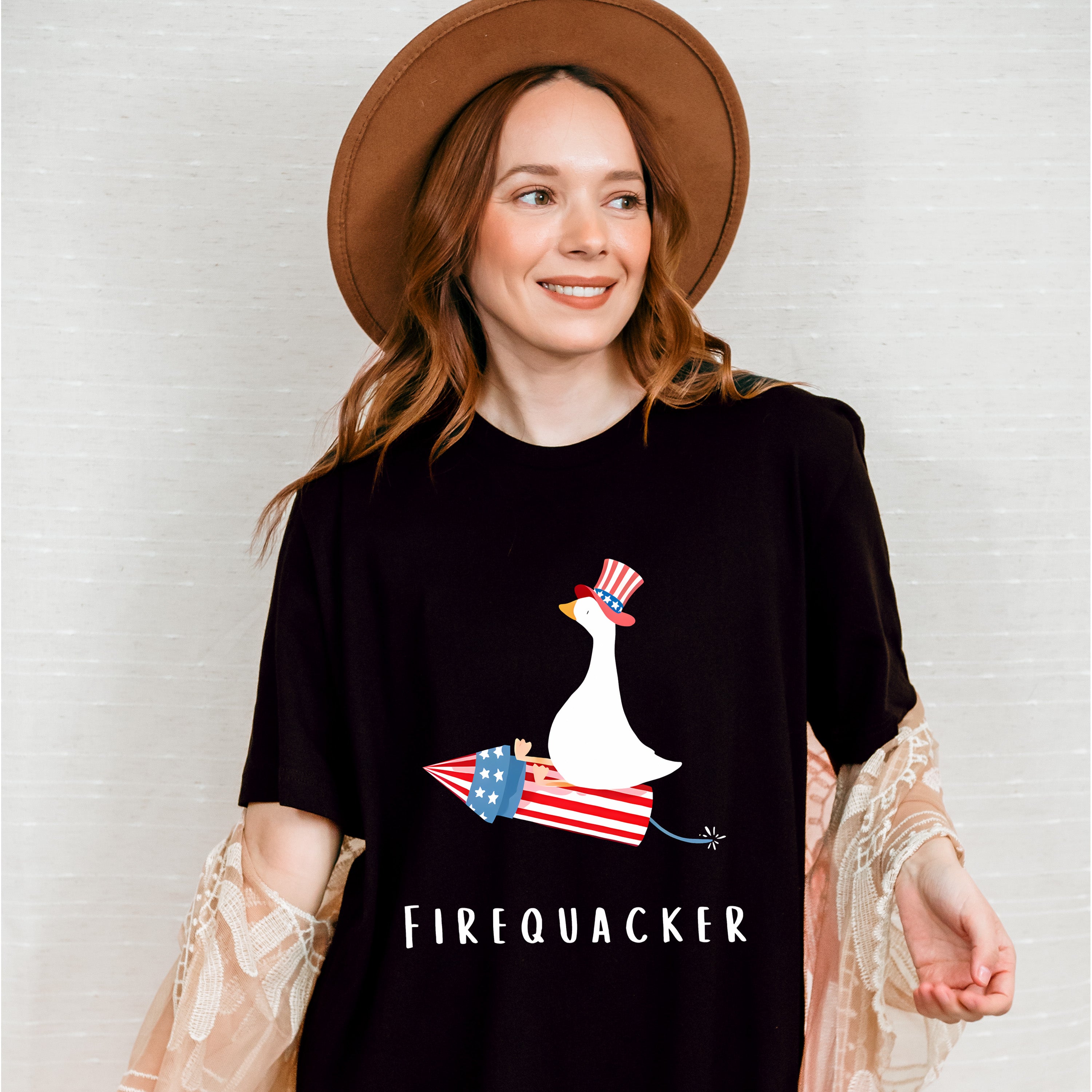 Firequacker Duck Design - 4th Of July Unisex Crewneck T-Shirt Sweatshirt Hoodie