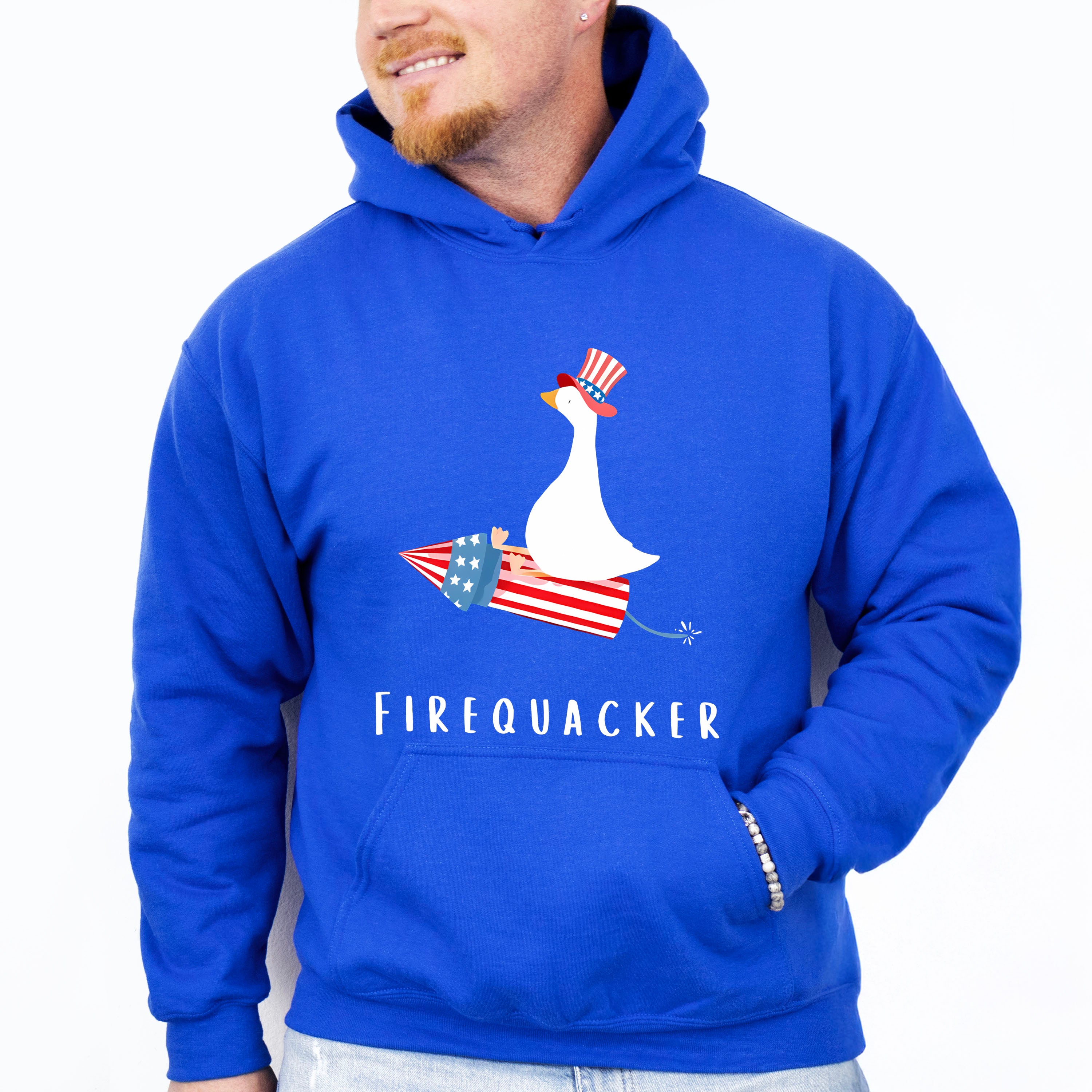 Firequacker Duck Design - 4th Of July Unisex Crewneck T-Shirt Sweatshirt Hoodie