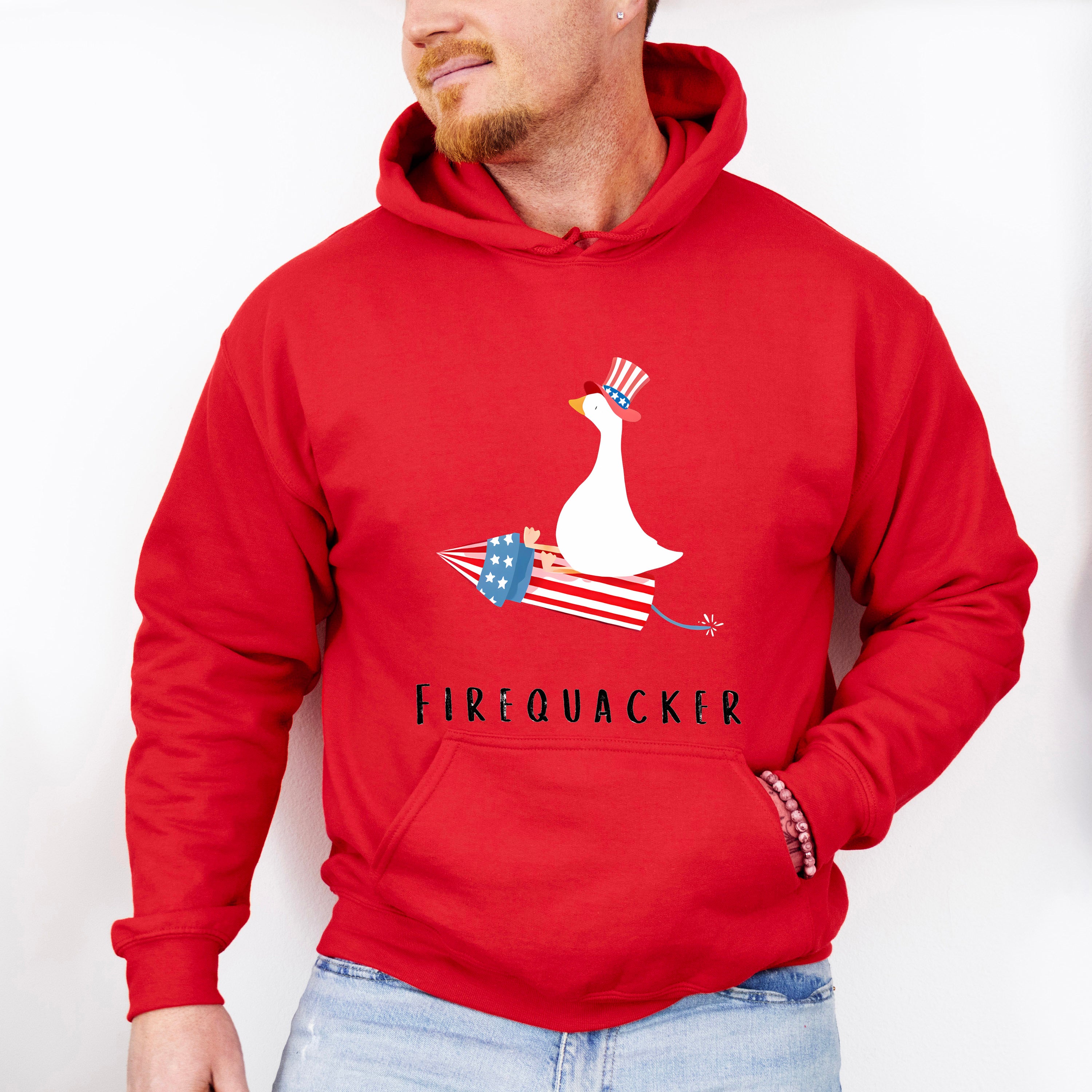 Firequacker Duck Design - 4th Of July Unisex Crewneck T-Shirt Sweatshirt Hoodie