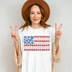 US Flag Daisies - 4th Of July Unisex Crewneck T-Shirt Sweatshirt Hoodie