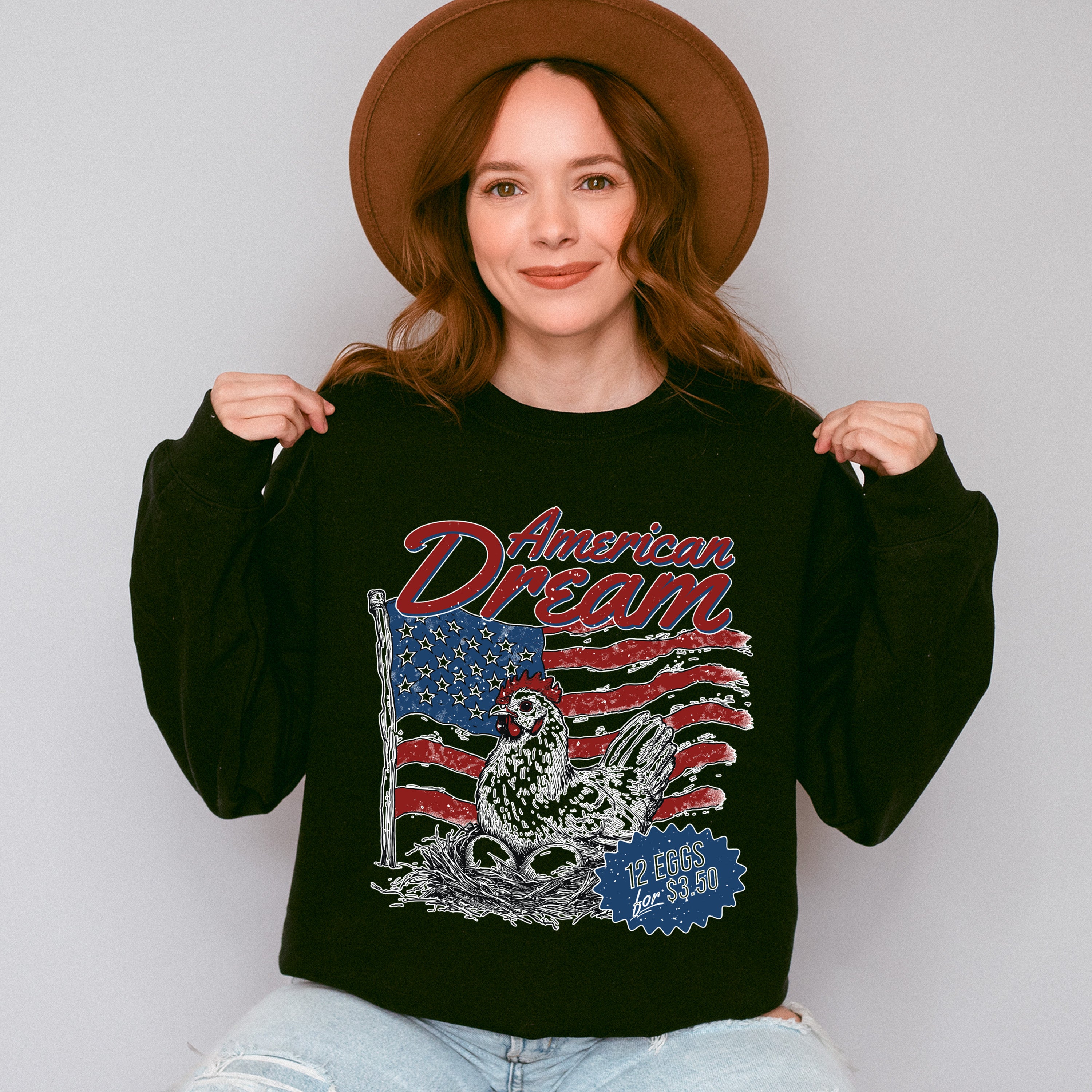 American Dream 12 Eggs For 3.50 - 4th Of July Unisex Crewneck T-Shirt Sweatshirt Hoodie