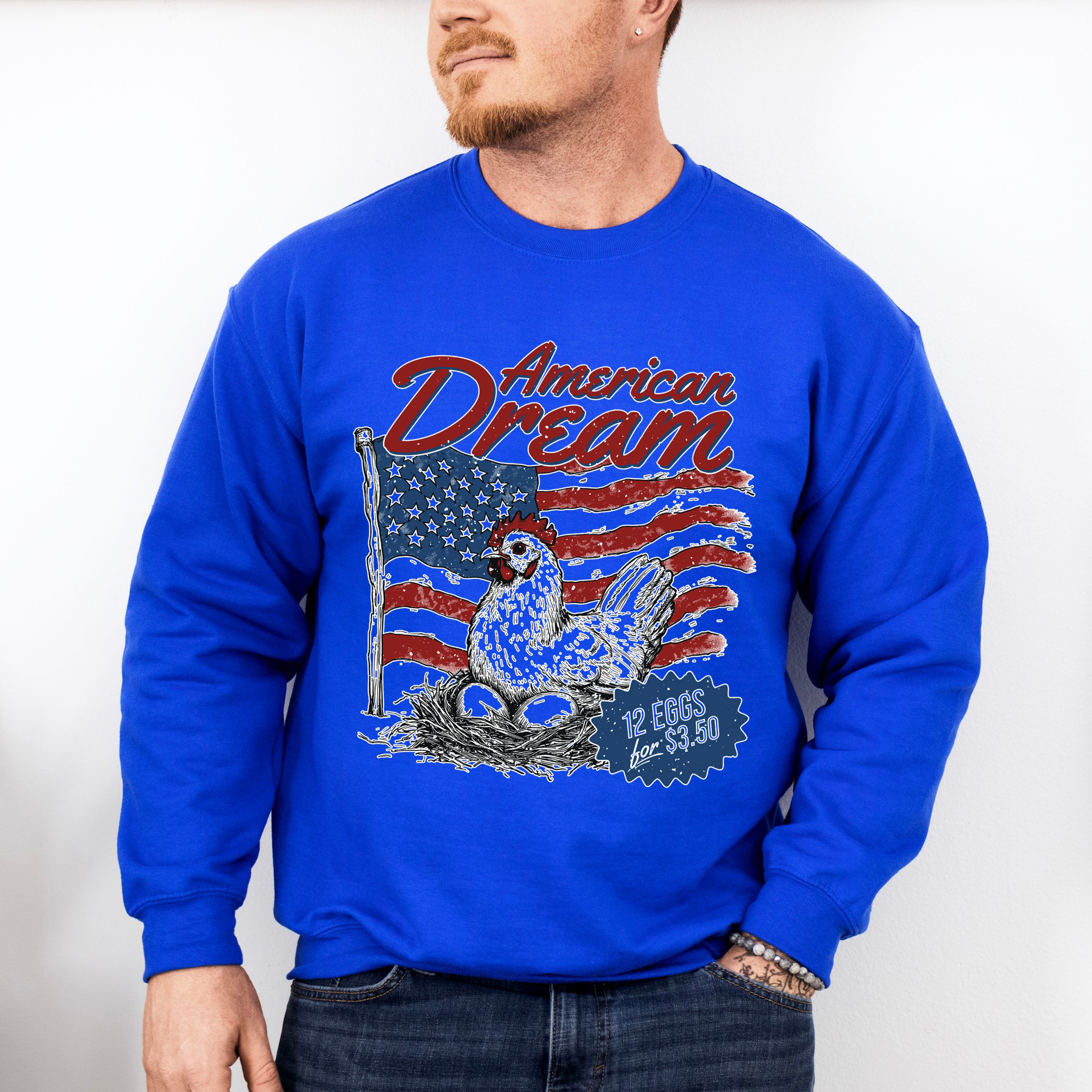 American Dream 12 Eggs For 3.50 - 4th Of July Unisex Crewneck T-Shirt Sweatshirt Hoodie