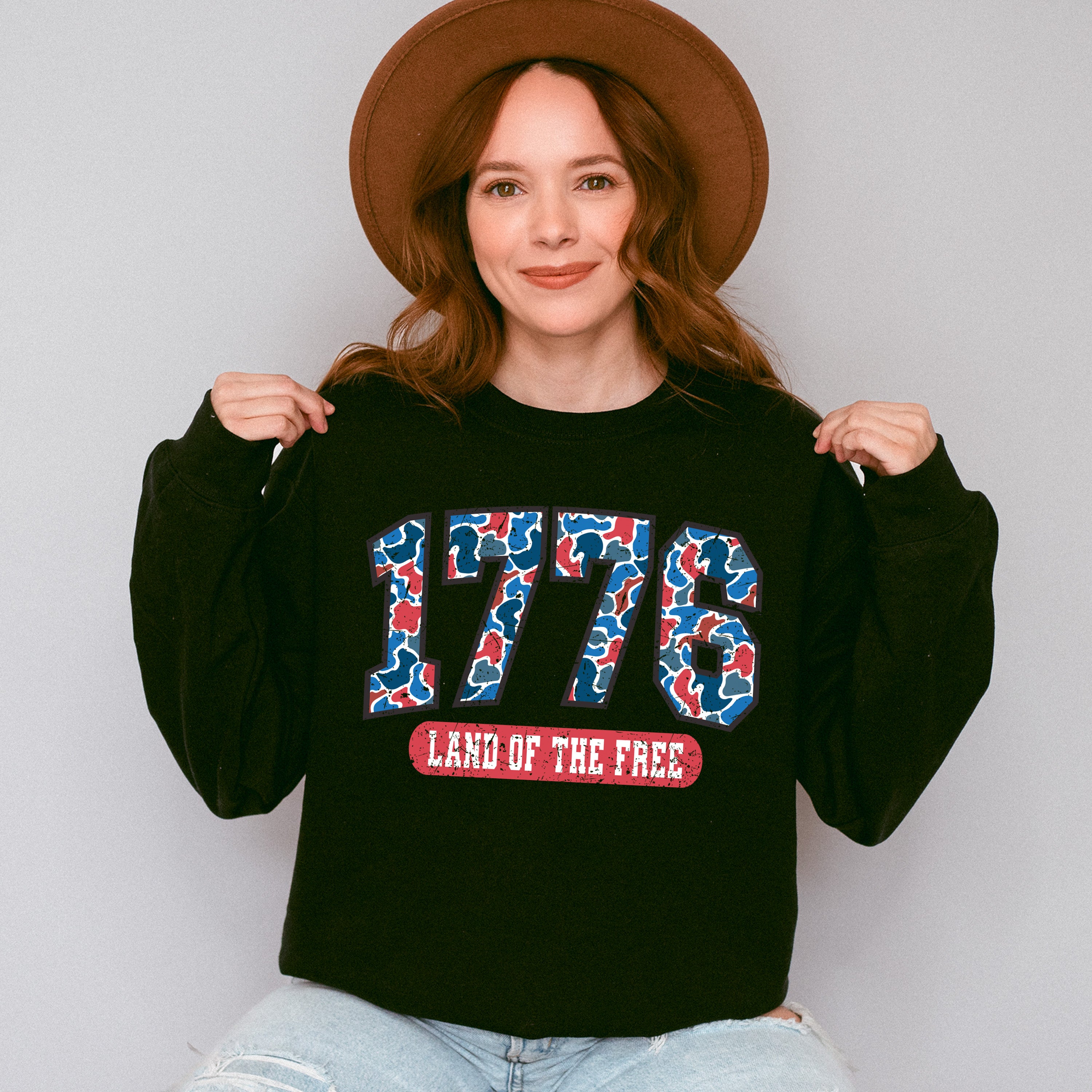 1776 Land Of The Free Camo - 4th Of July Unisex Crewneck T-Shirt Sweatshirt Hoodie