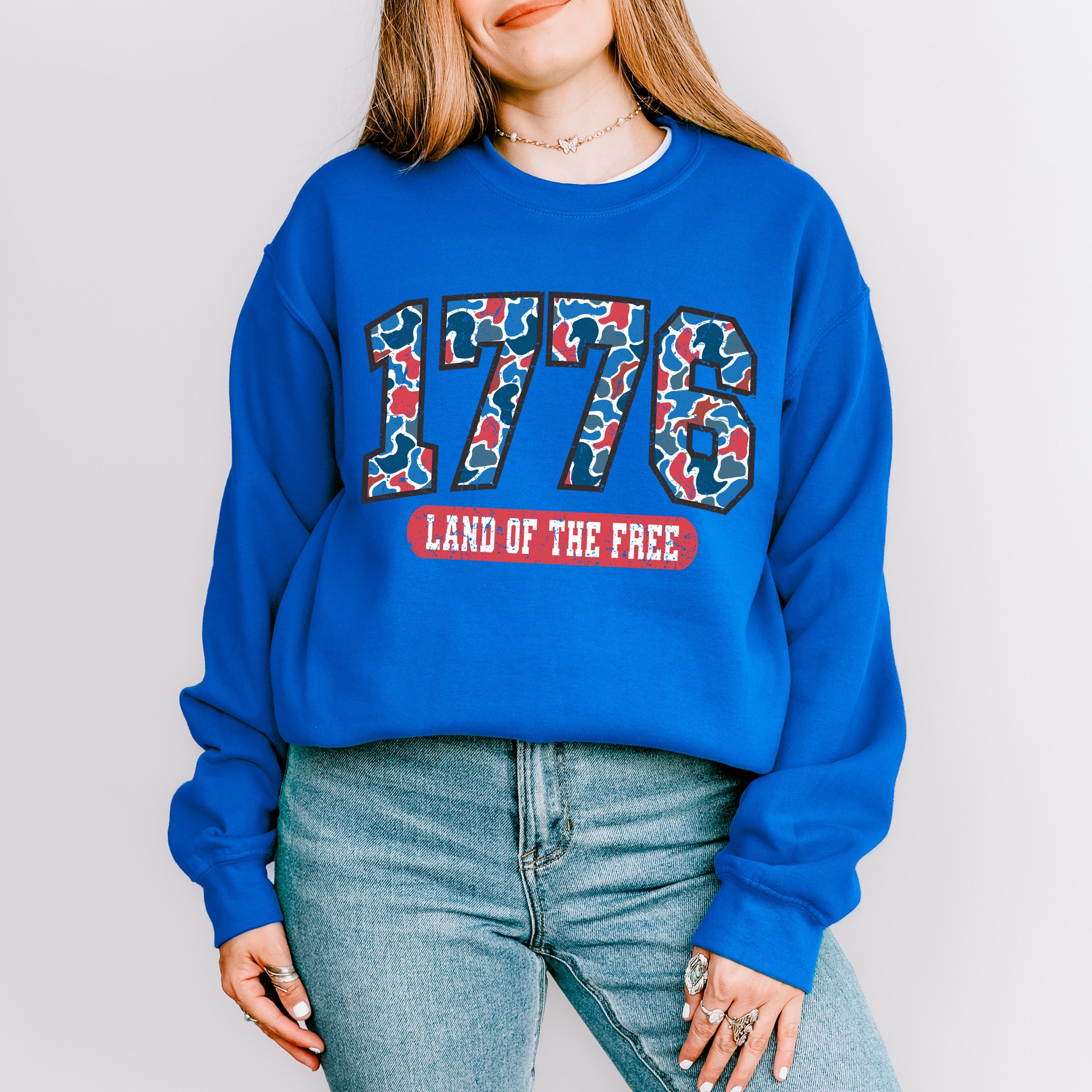 1776 Land Of The Free Camo - 4th Of July Unisex Crewneck T-Shirt Sweatshirt Hoodie