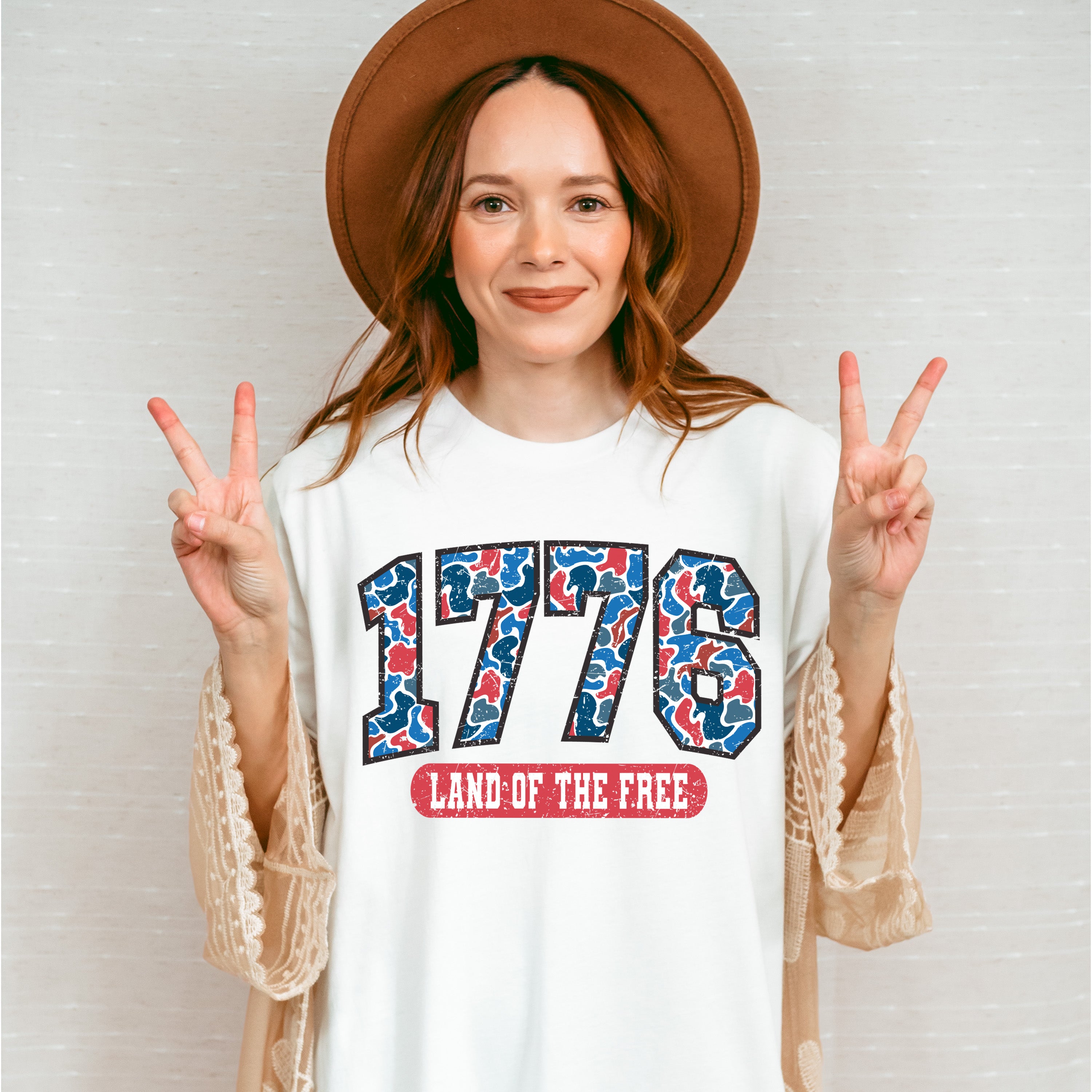 1776 Land Of The Free Camo - 4th Of July Unisex Crewneck T-Shirt Sweatshirt Hoodie