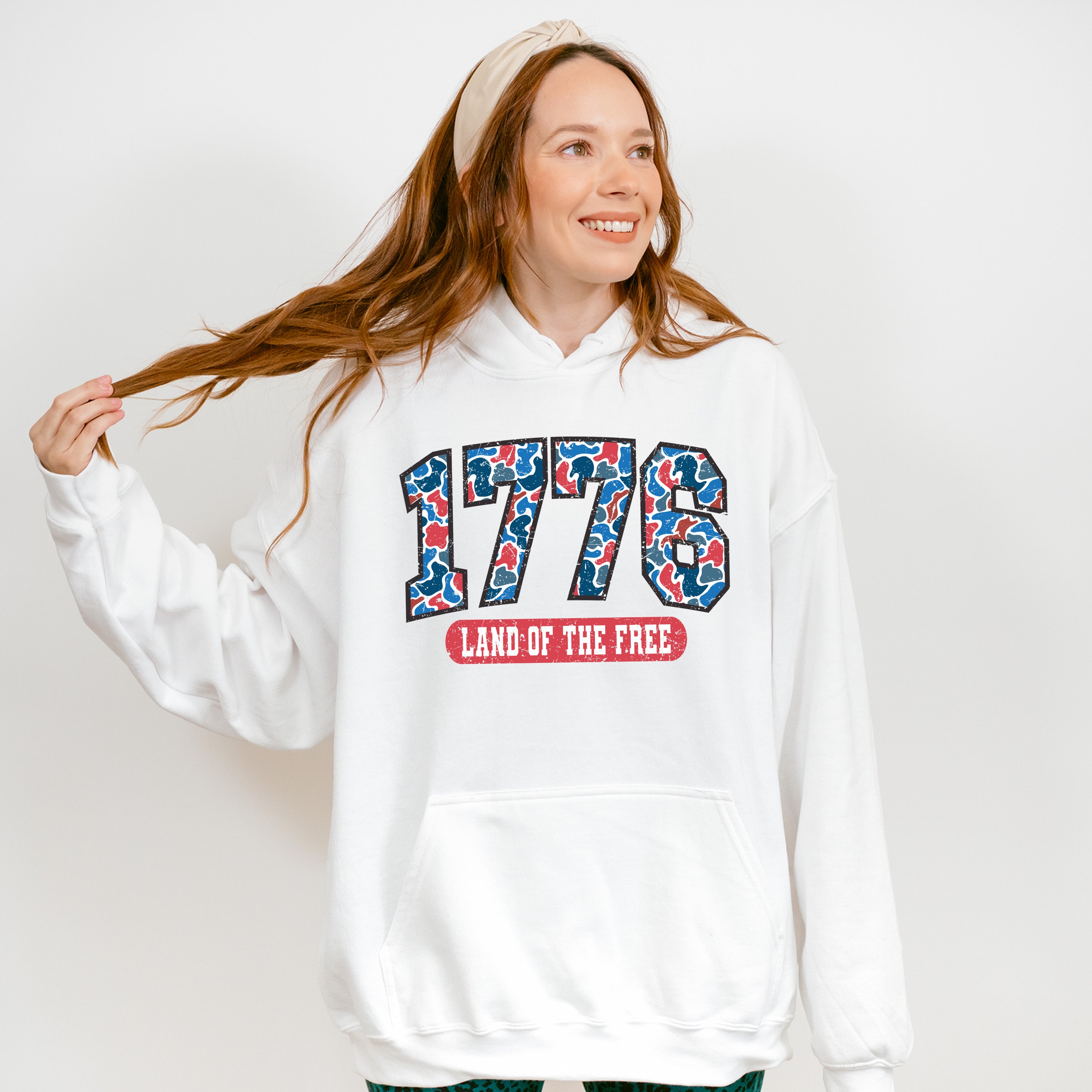 1776 Land Of The Free Camo - 4th Of July Unisex Crewneck T-Shirt Sweatshirt Hoodie