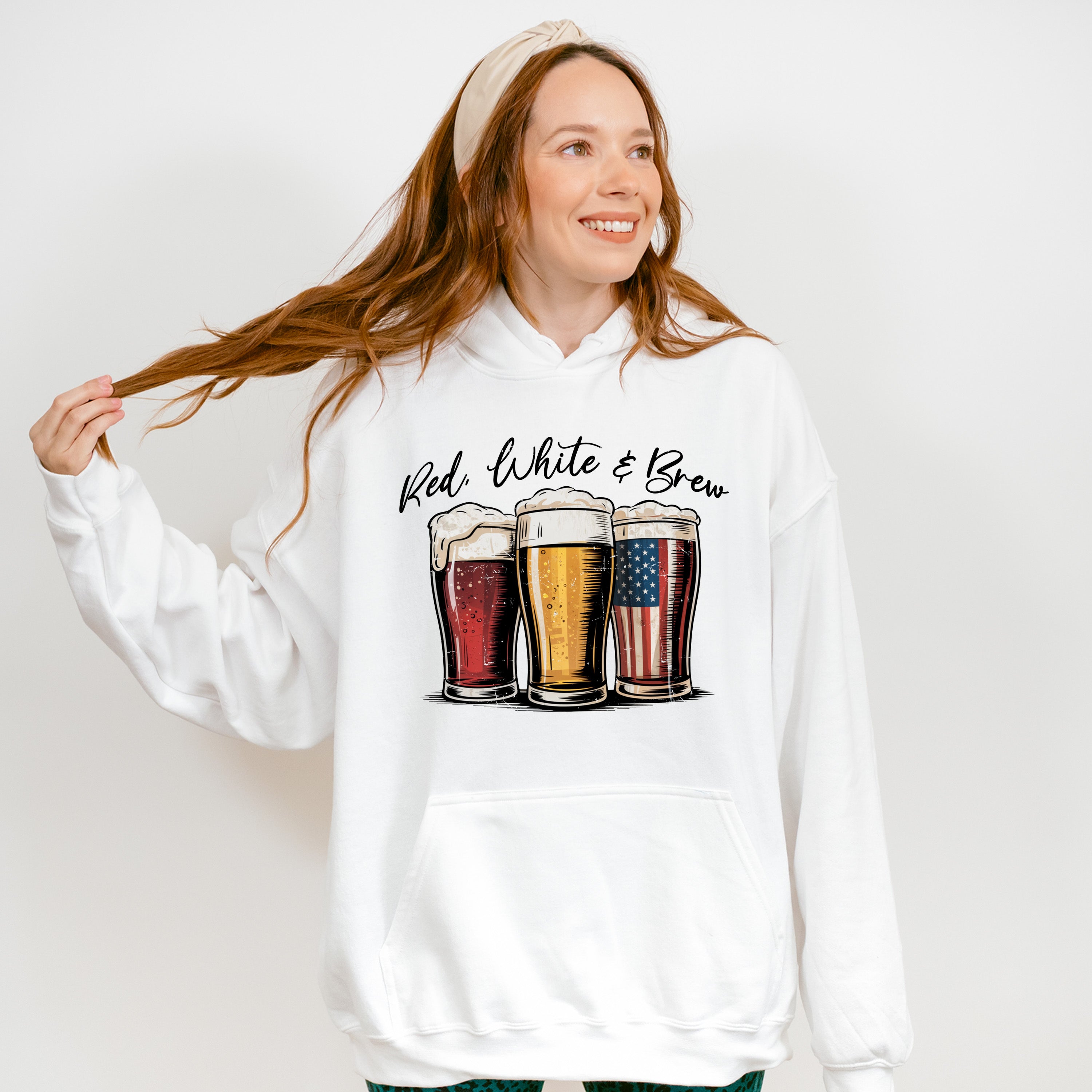 Red White &amp; Brew - 4th Of July Unisex Crewneck T-Shirt Sweatshirt Hoodie