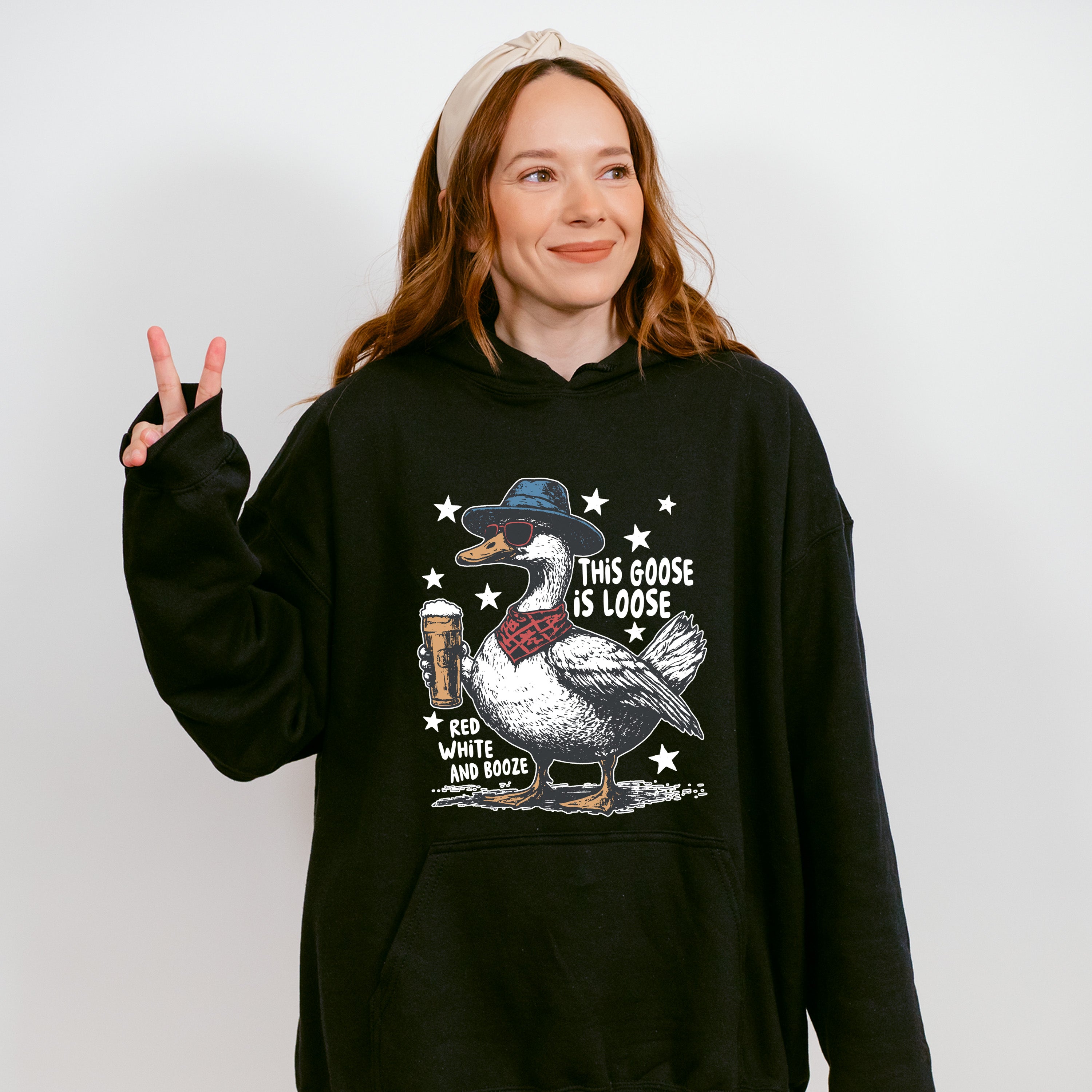 This Goose Is Loose Beer Design - 4th Of July Unisex Crewneck T-Shirt Sweatshirt Hoodie