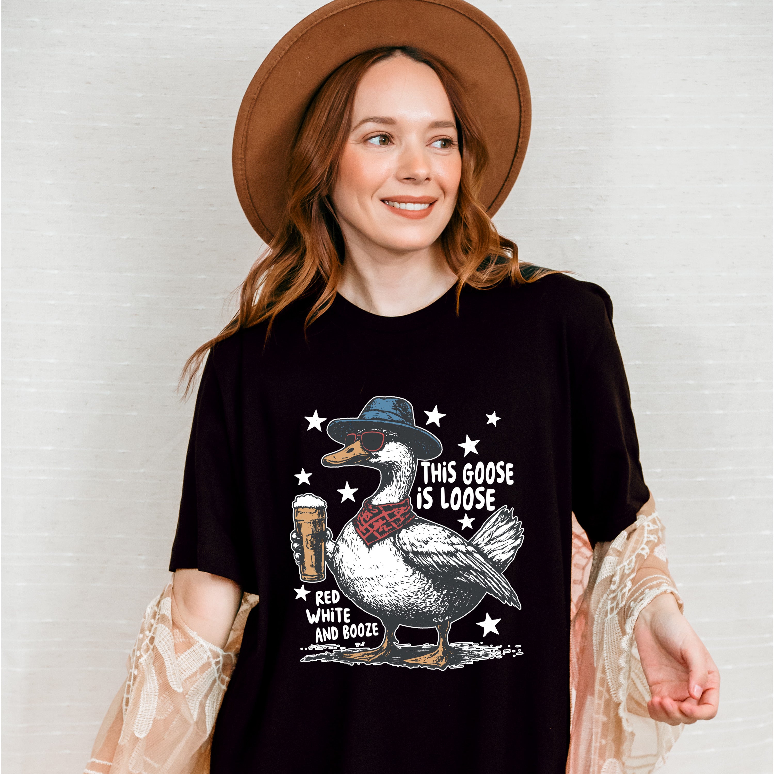 This Goose Is Loose Beer Design - 4th Of July Unisex Crewneck T-Shirt Sweatshirt Hoodie