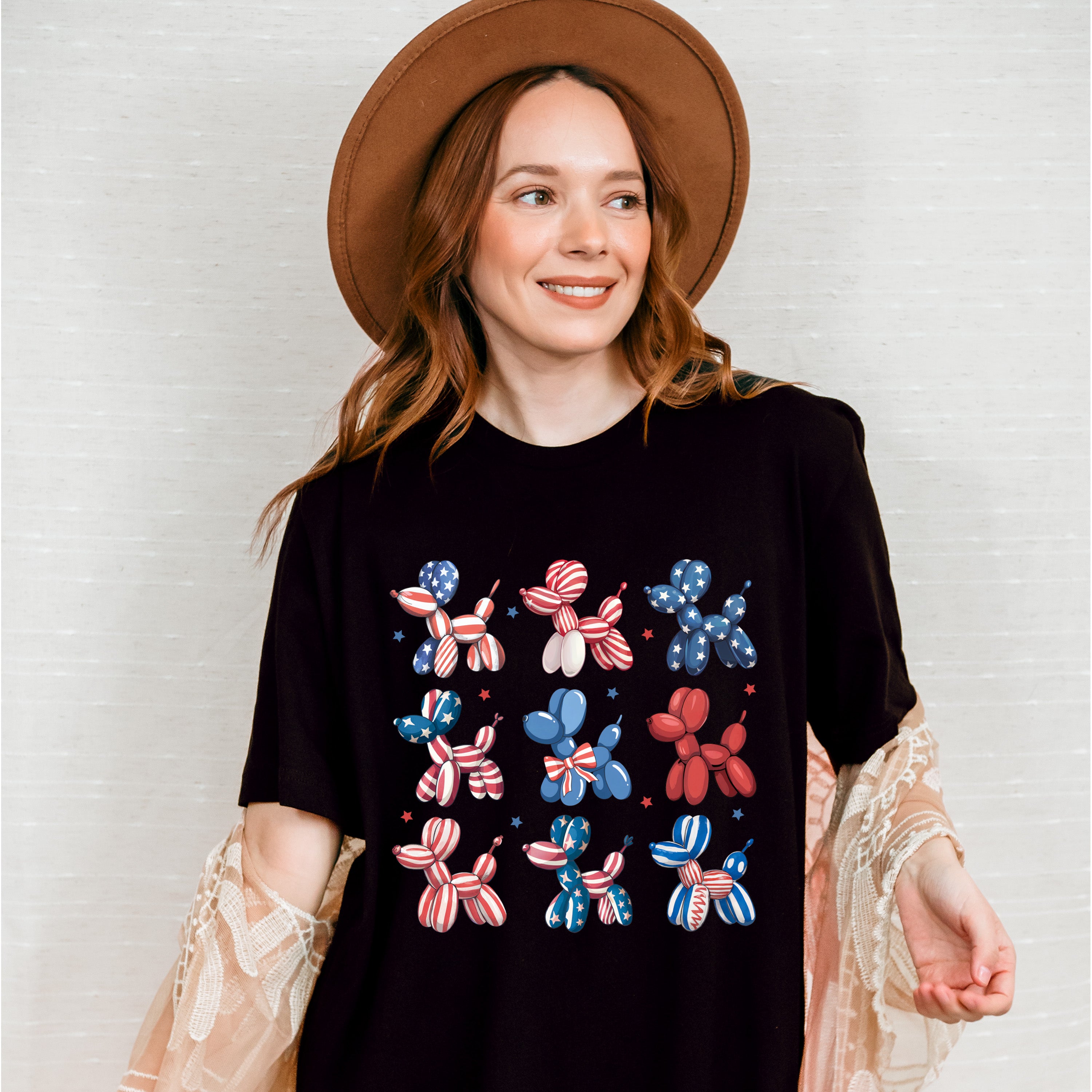 Dog Balloons - 4th Of July Unisex Crewneck T-Shirt Sweatshirt Hoodie