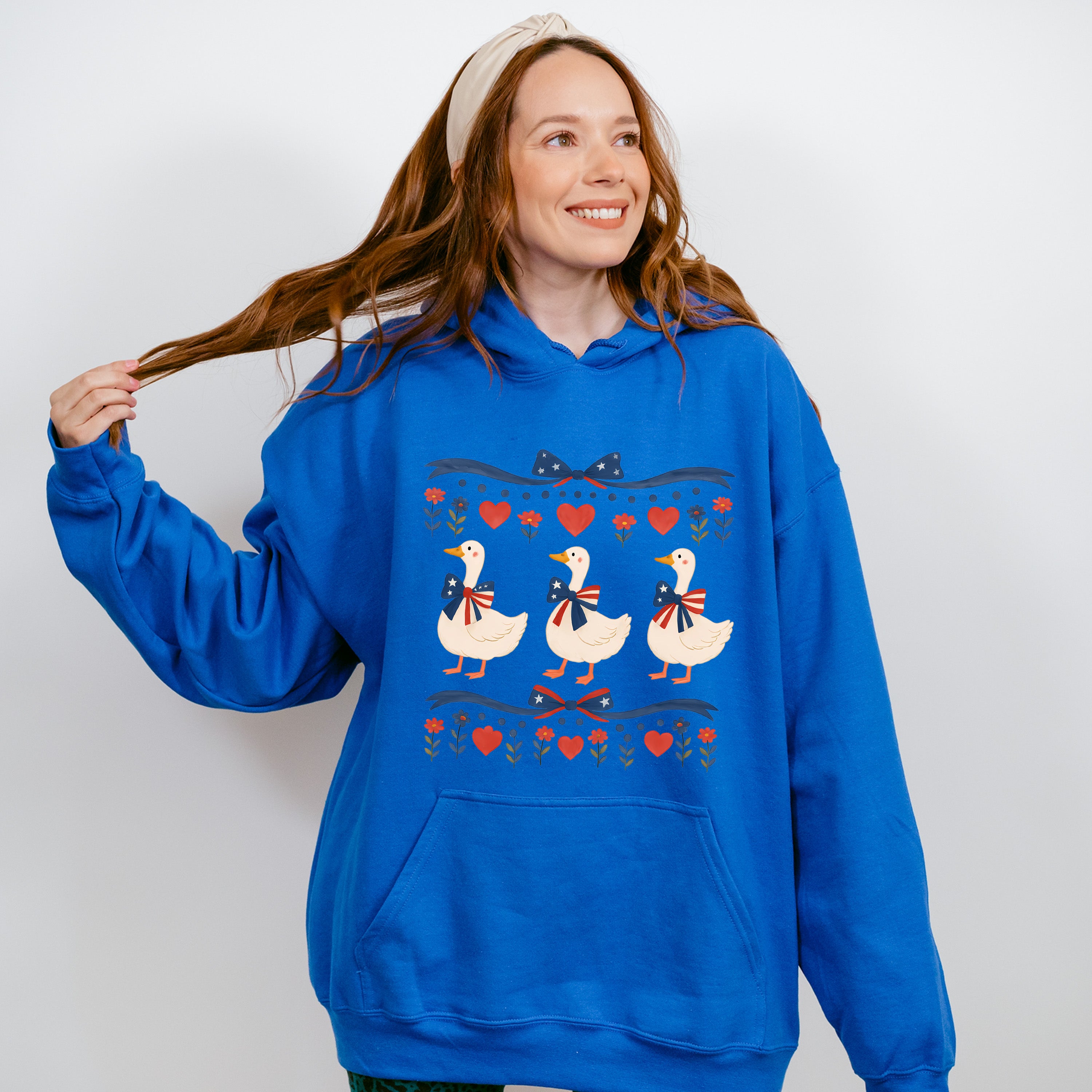 Geese Flowers - 4th Of July Unisex Crewneck T-Shirt Sweatshirt Hoodie