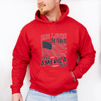 She Loves Jesus And America Too US Flag - 4th Of July Unisex Crewneck T-Shirt Sweatshirt Hoodie