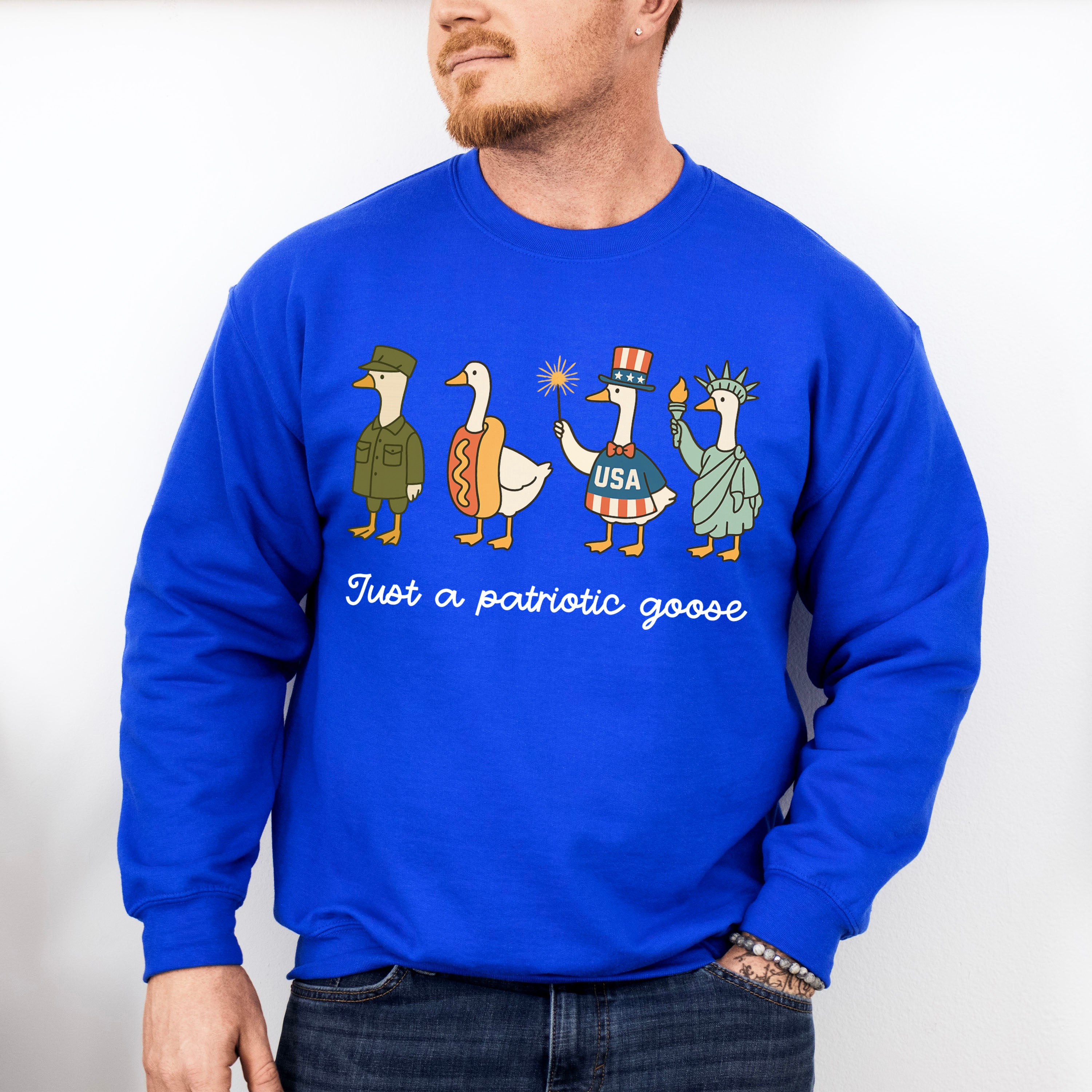 Just A Patriotic Goose - 4th Of July Unisex Crewneck T-Shirt Sweatshirt Hoodie