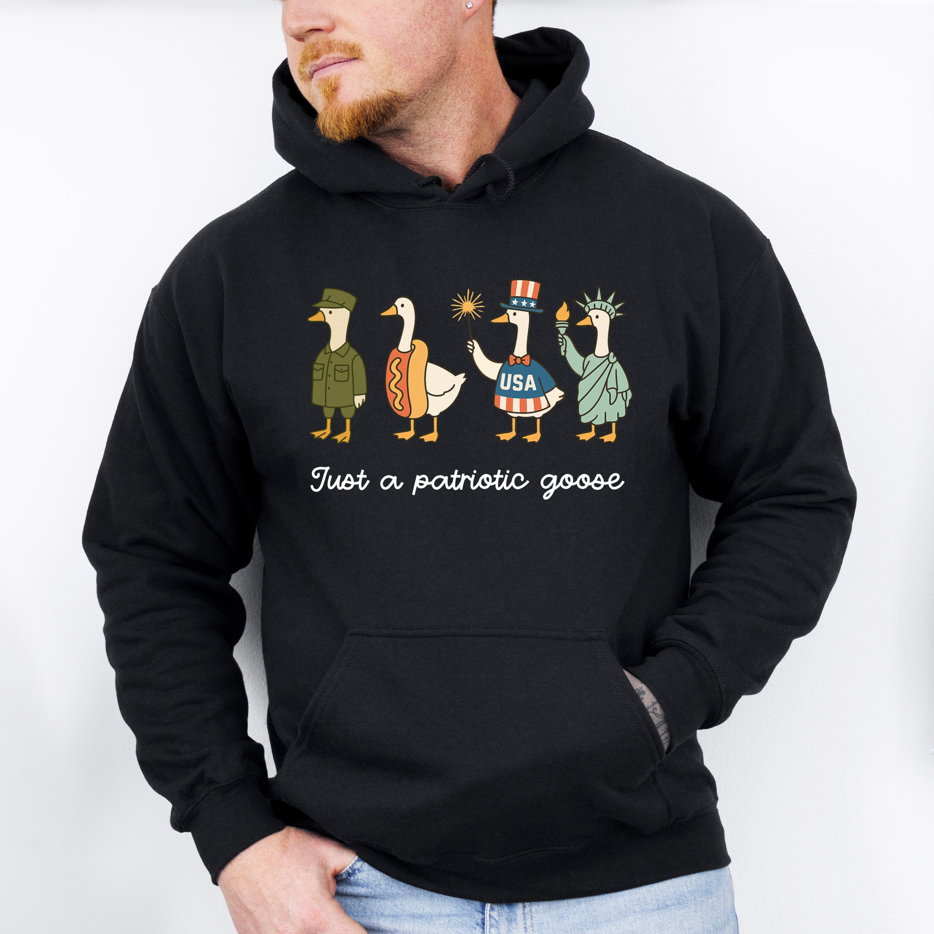 Just A Patriotic Goose - 4th Of July Unisex Crewneck T-Shirt Sweatshirt Hoodie