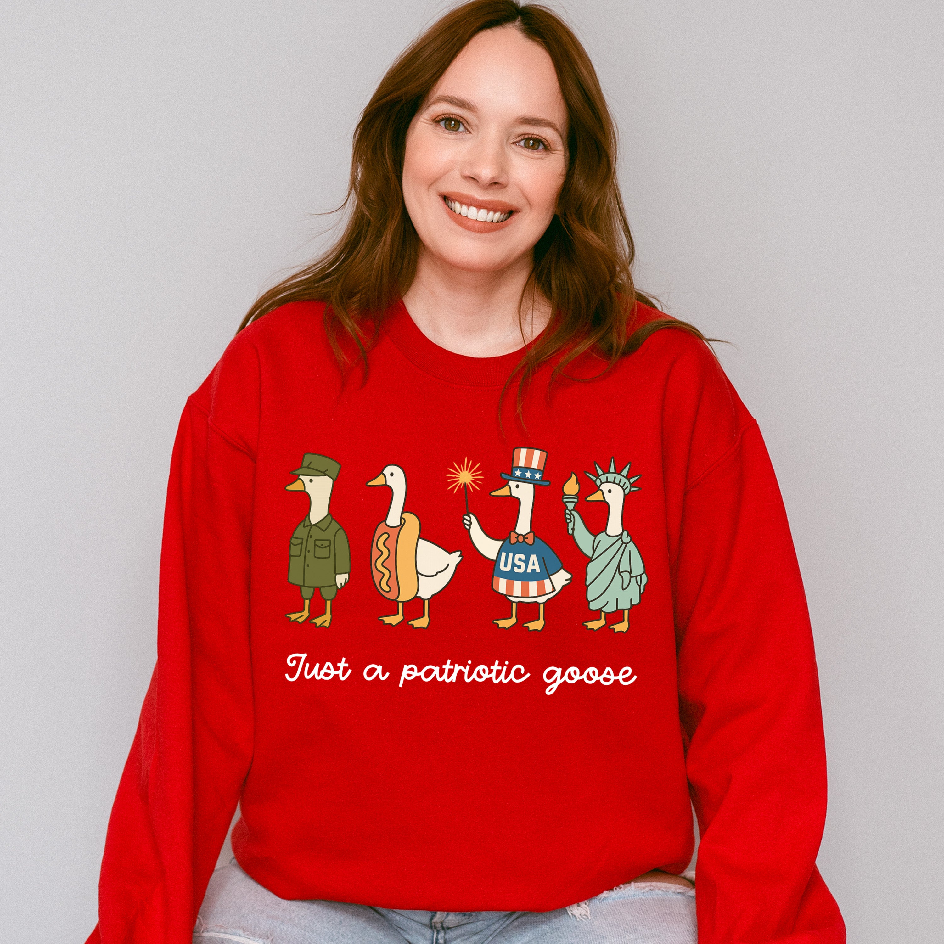 Just A Patriotic Goose - 4th Of July Unisex Crewneck T-Shirt Sweatshirt Hoodie