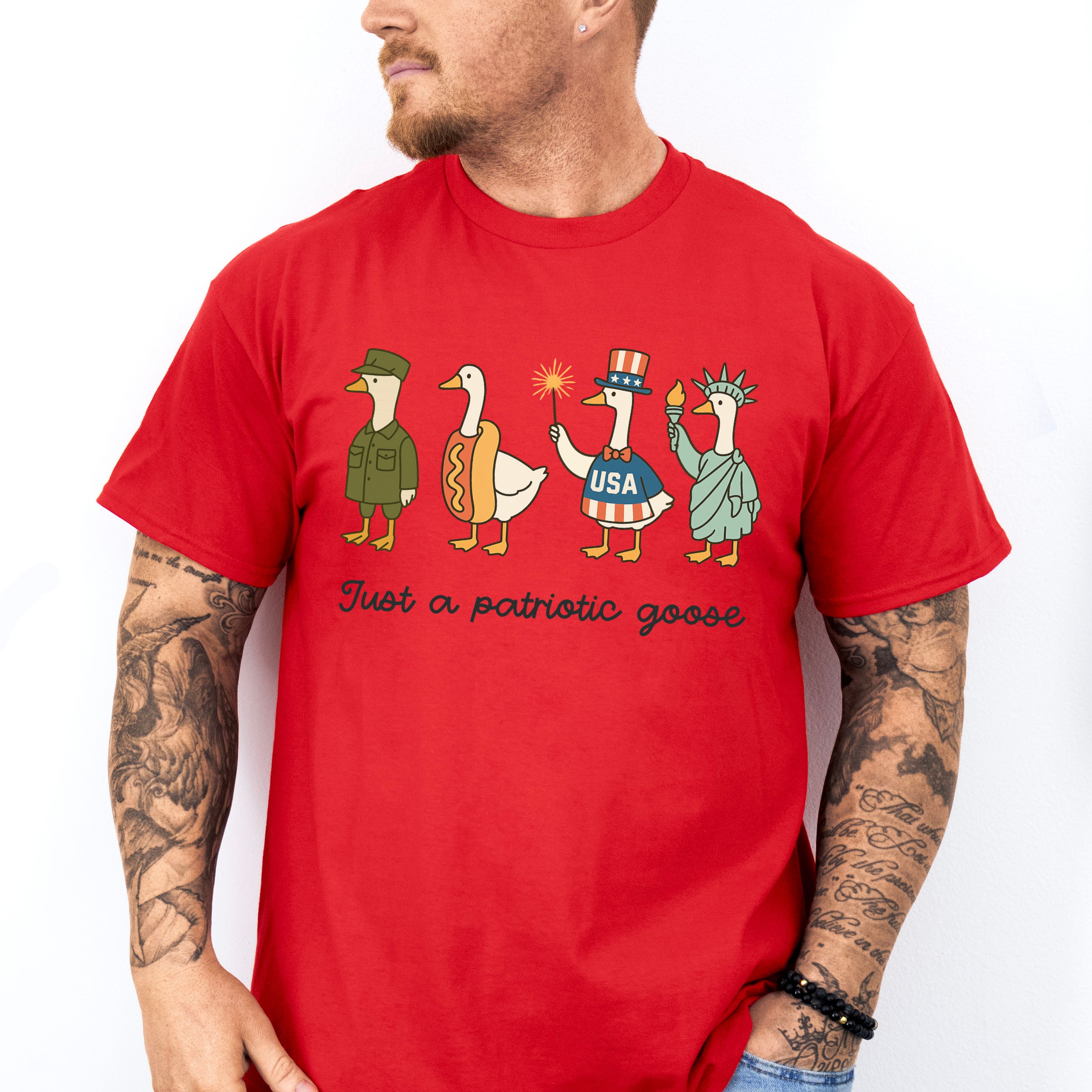 Just A Patriotic Goose - 4th Of July Unisex Crewneck T-Shirt Sweatshirt Hoodie