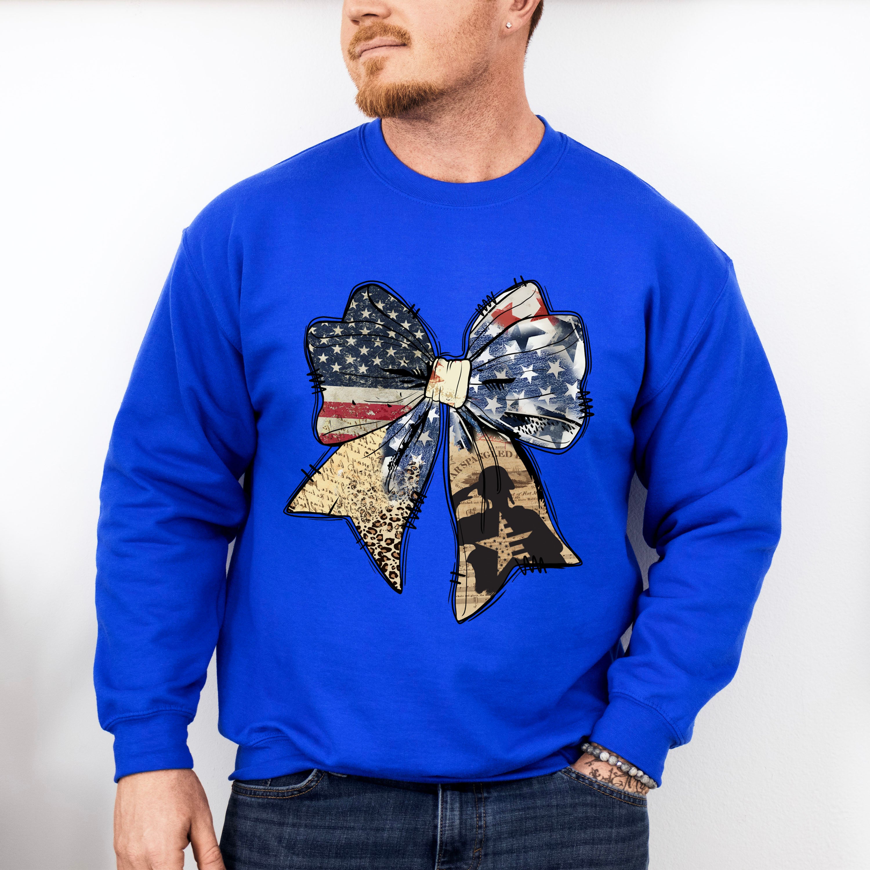US Flag Military Ribbon - 4th Of July Unisex Crewneck T-Shirt Sweatshirt Hoodie