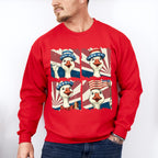 Happy Goose US Flag - 4th Of July Unisex Crewneck T-Shirt Sweatshirt Hoodie