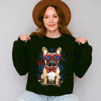 Bulldog And Fireworks - 4th Of July Unisex Crewneck T-Shirt Sweatshirt Hoodie