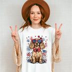 Spaniel And Fireworks - 4th Of July Unisex Crewneck T-Shirt Sweatshirt Hoodie