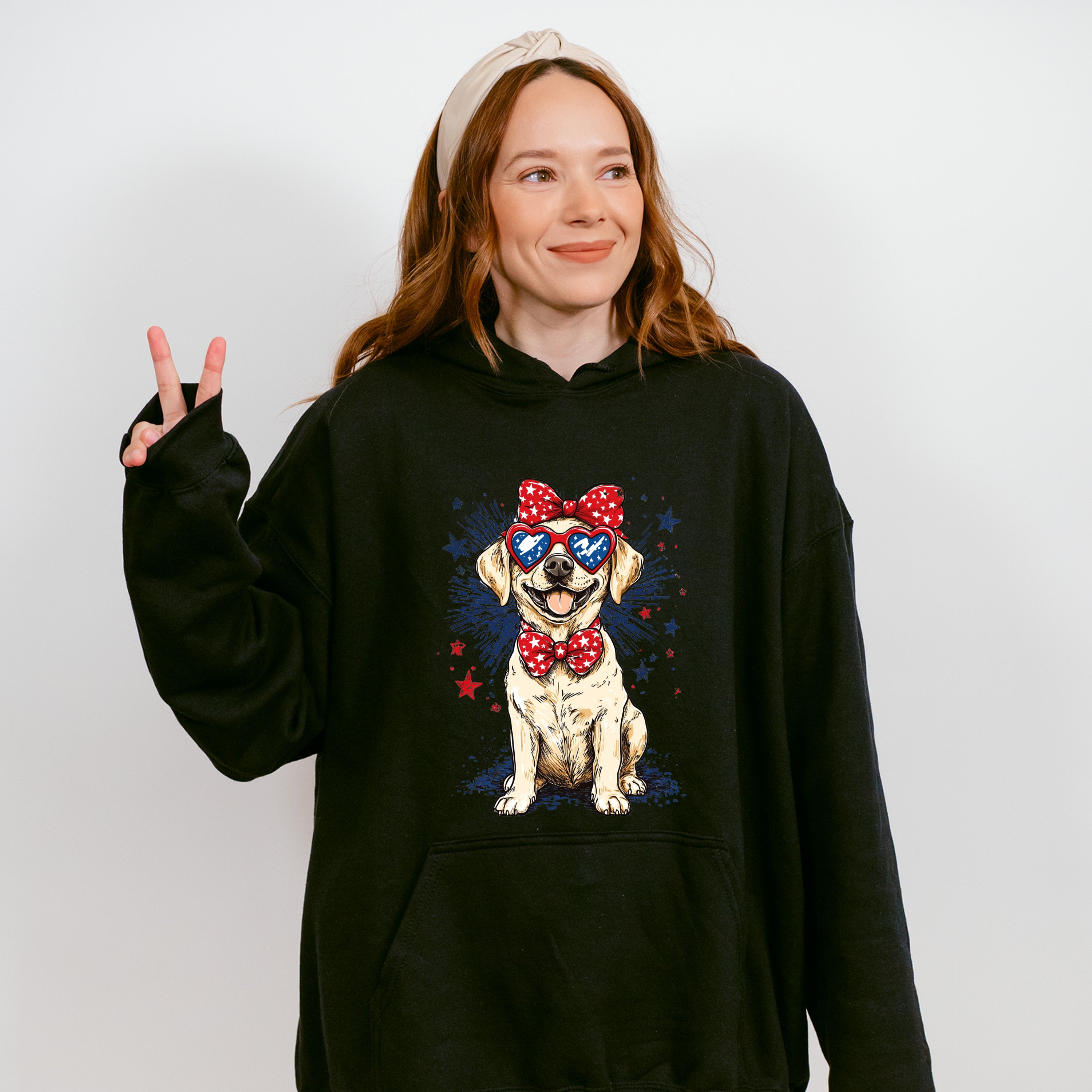 Dog And Fireworks - 4th Of July Unisex Crewneck T-Shirt Sweatshirt Hoodie