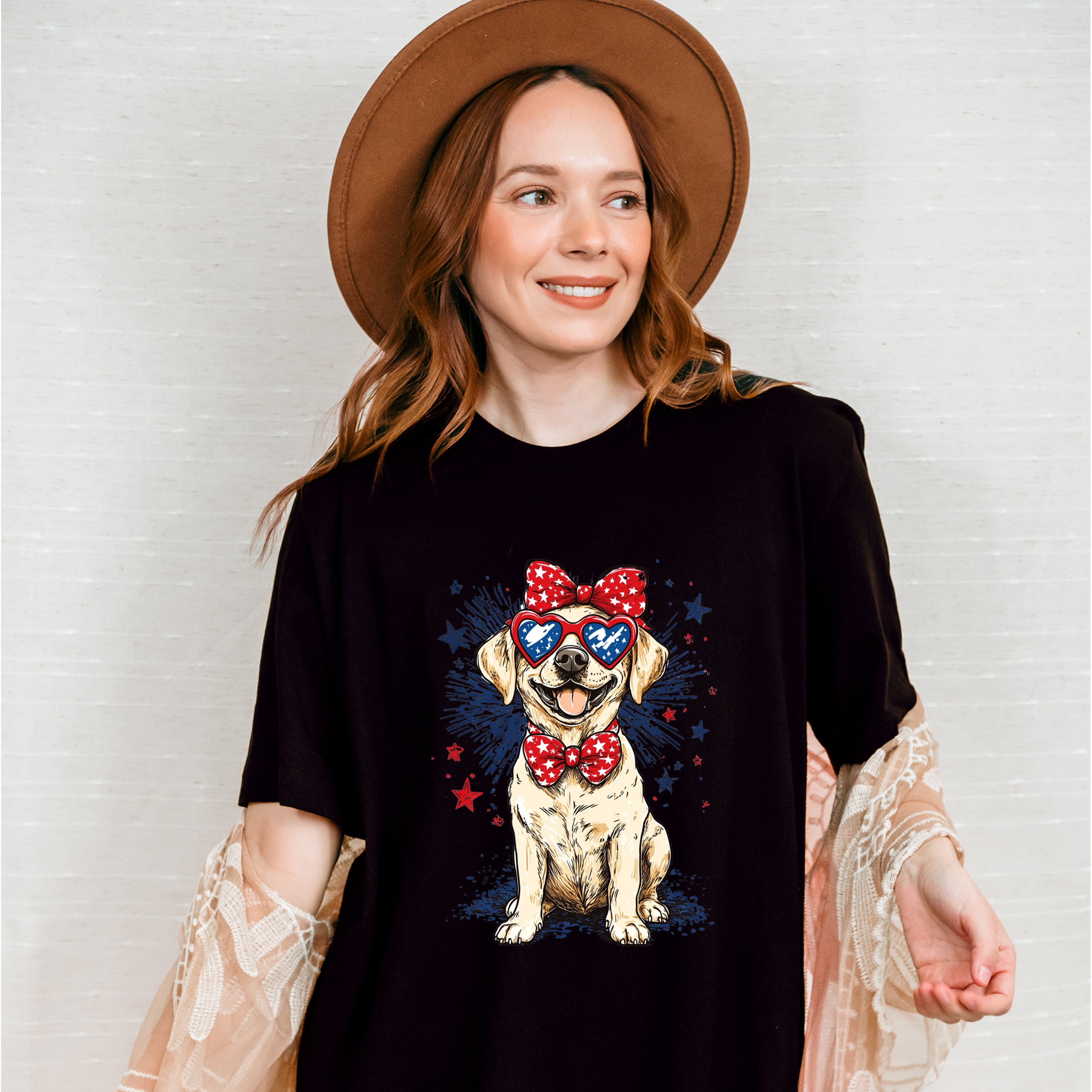 Dog And Fireworks - 4th Of July Unisex Crewneck T-Shirt Sweatshirt Hoodie