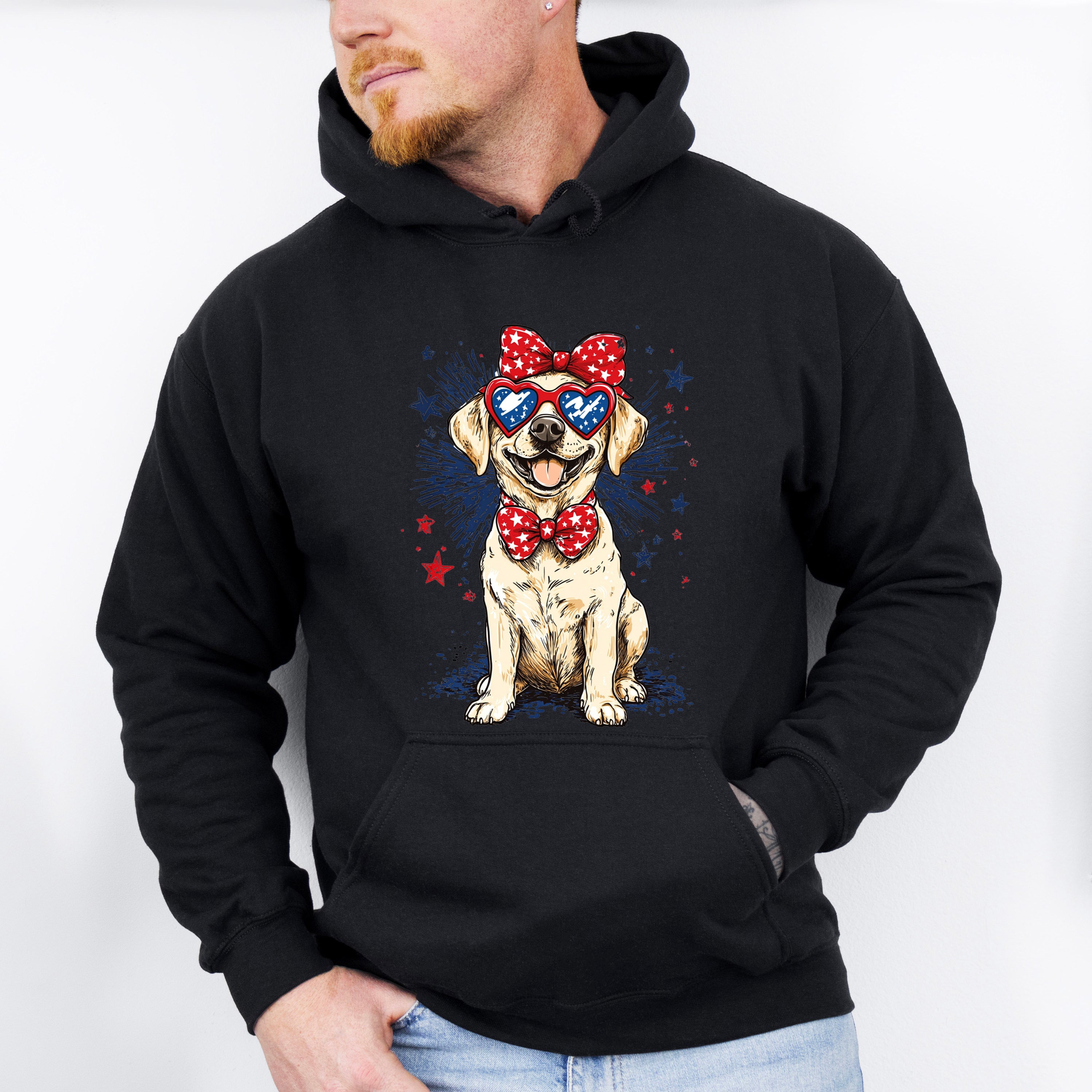 Dog And Fireworks - 4th Of July Unisex Crewneck T-Shirt Sweatshirt Hoodie