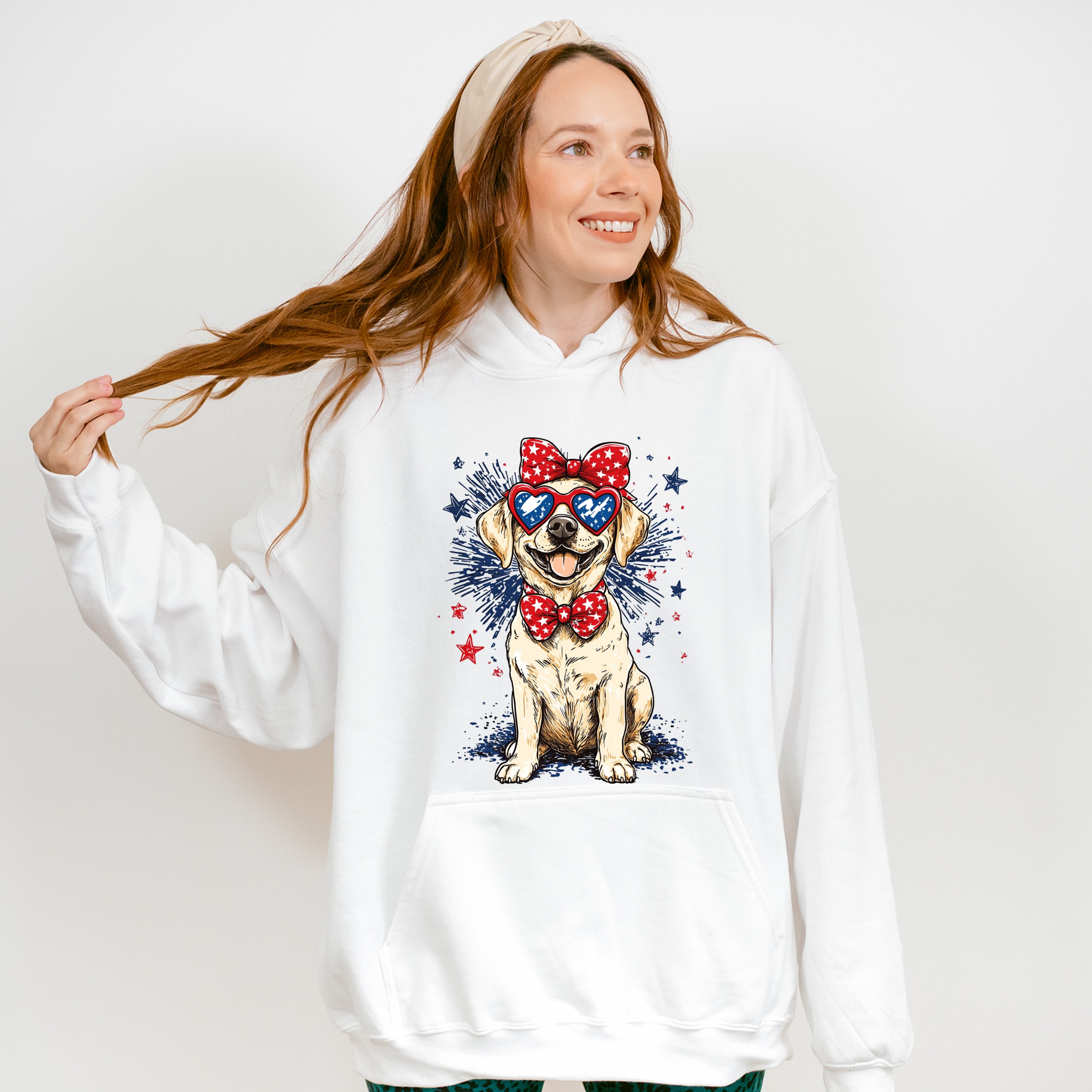 Dog And Fireworks - 4th Of July Unisex Crewneck T-Shirt Sweatshirt Hoodie