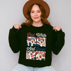 Red White And Goose Collage - 4th Of July Unisex Crewneck T-Shirt Sweatshirt Hoodie