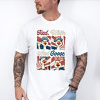 Red White And Goose Collage - 4th Of July Unisex Crewneck T-Shirt Sweatshirt Hoodie