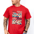 Red White And Goose Collage - 4th Of July Unisex Crewneck T-Shirt Sweatshirt Hoodie