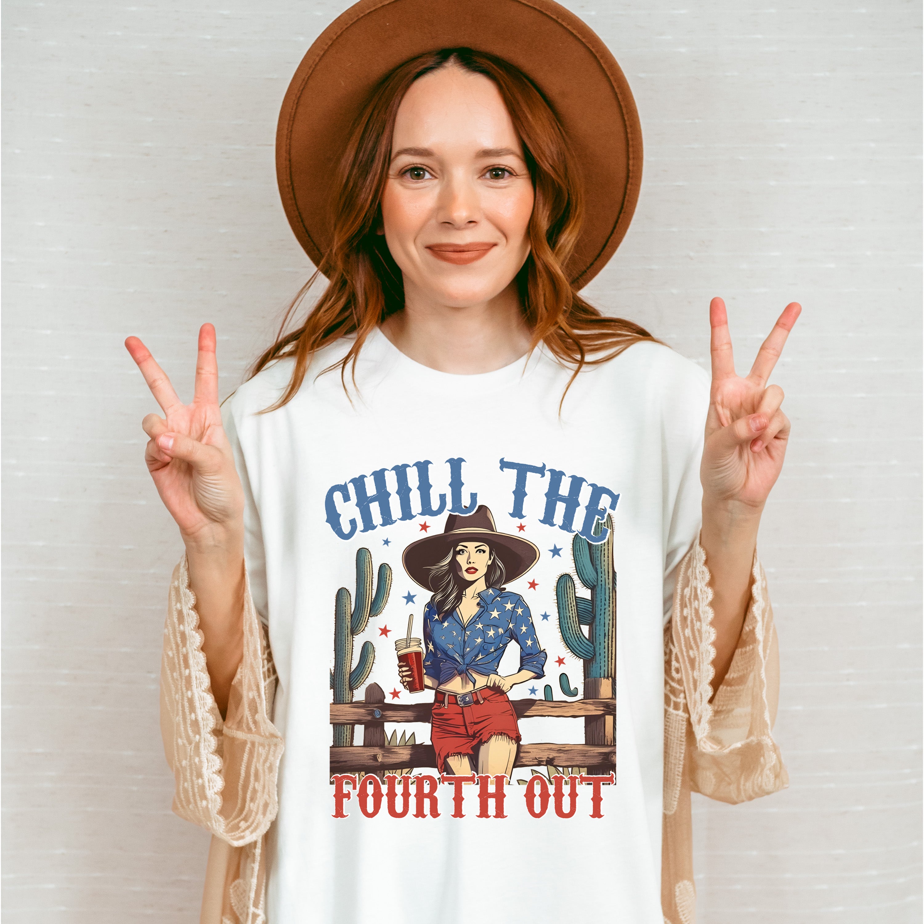 Chill The Fourth Out Girl Design - 4th Of July Unisex Crewneck T-Shirt Sweatshirt Hoodie