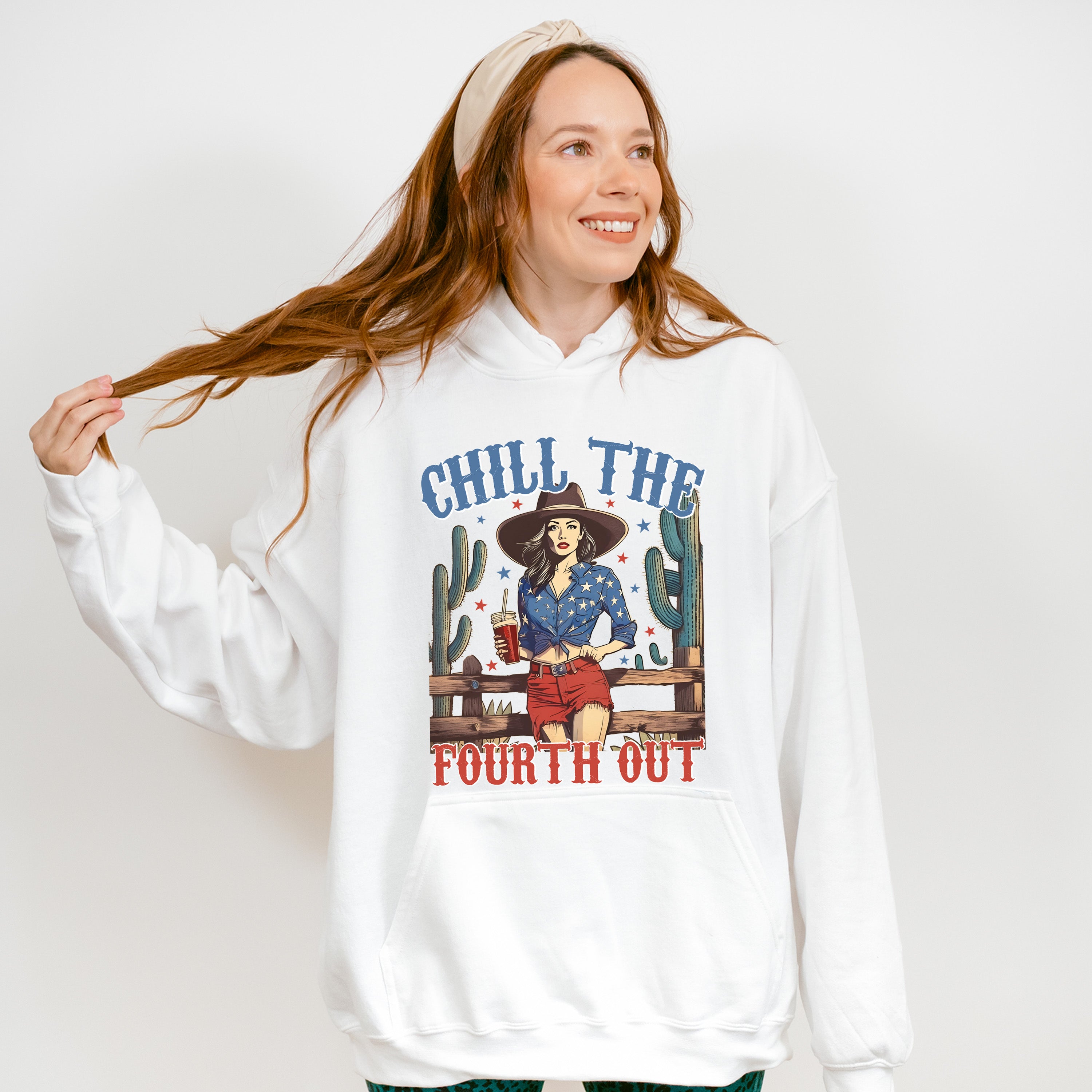 Chill The Fourth Out Girl Design - 4th Of July Unisex Crewneck T-Shirt Sweatshirt Hoodie