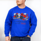 America Land Of The Free Flowers Design - 4th Of July Unisex Crewneck T-Shirt Sweatshirt Hoodie