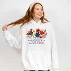 America Land Of The Free Flowers Design - 4th Of July Unisex Crewneck T-Shirt Sweatshirt Hoodie