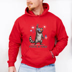 Feral & Free Raccoon Fireworks Design - 4th Of July Unisex Crewneck T-Shirt Sweatshirt Hoodie