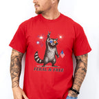 Feral & Free Raccoon Fireworks Design - 4th Of July Unisex Crewneck T-Shirt Sweatshirt Hoodie
