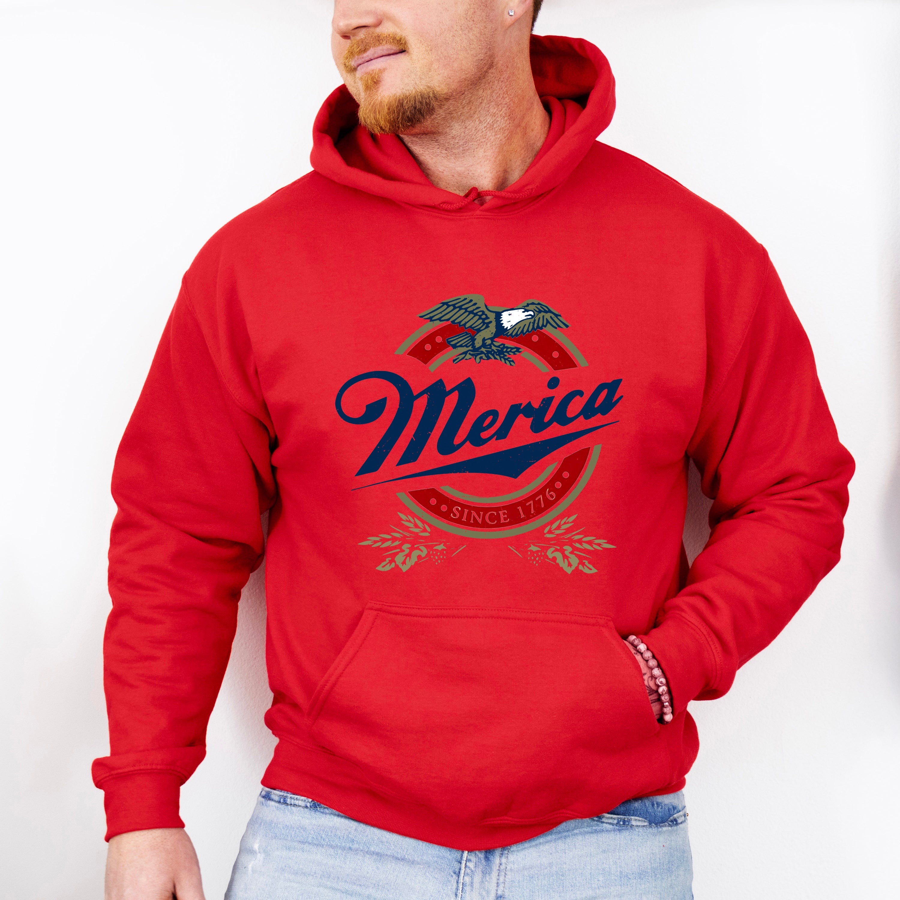 Merica Since 1776 Eagle Design - 4th Of July Unisex Crewneck T-Shirt Sweatshirt Hoodie