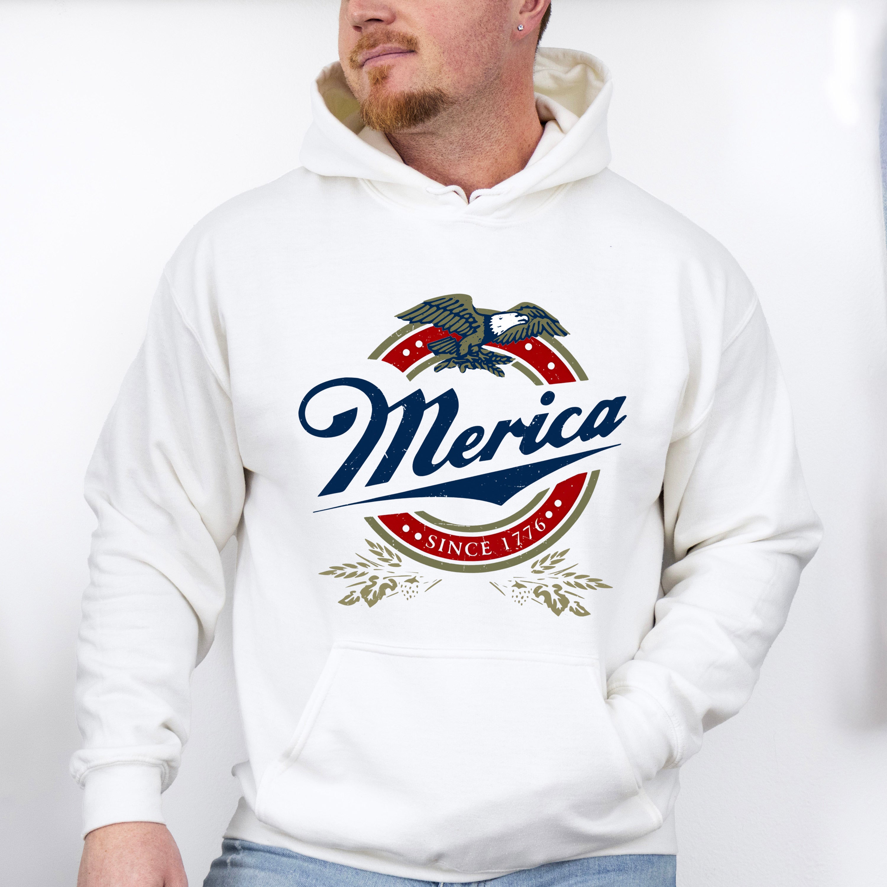 Merica Since 1776 Eagle Design - 4th Of July Unisex Crewneck T-Shirt Sweatshirt Hoodie