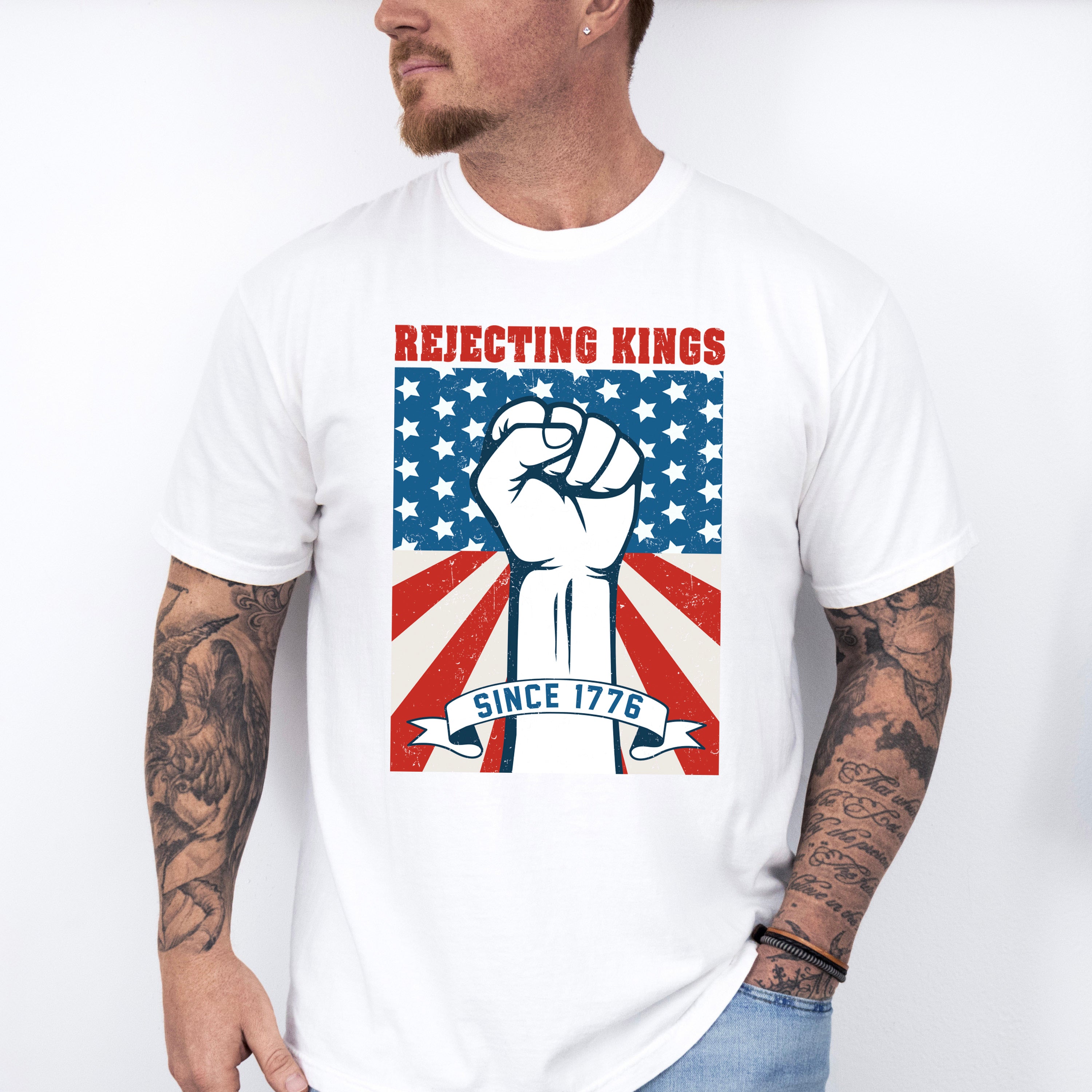 Rejecting Kings Since 1776 - 4th Of July Unisex Crewneck T-Shirt Sweatshirt Hoodie