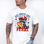 Red White And Feral Baby Raccoon - 4th Of July Unisex Crewneck T-Shirt Sweatshirt Hoodie