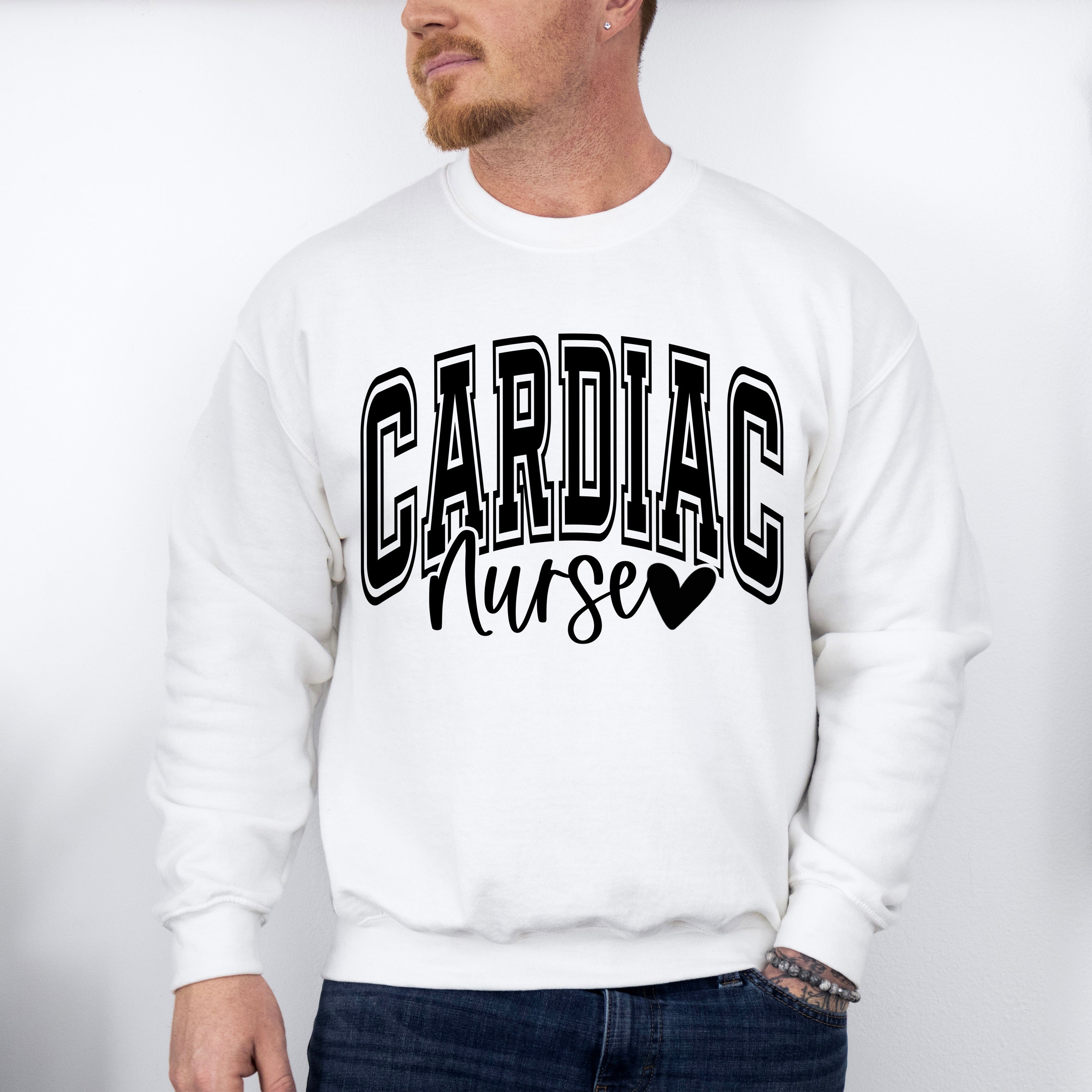 Cardiac Nurse Heart Design - Cardiac Nurse Unisex Crewneck T-Shirt Sweatshirt Hoodie