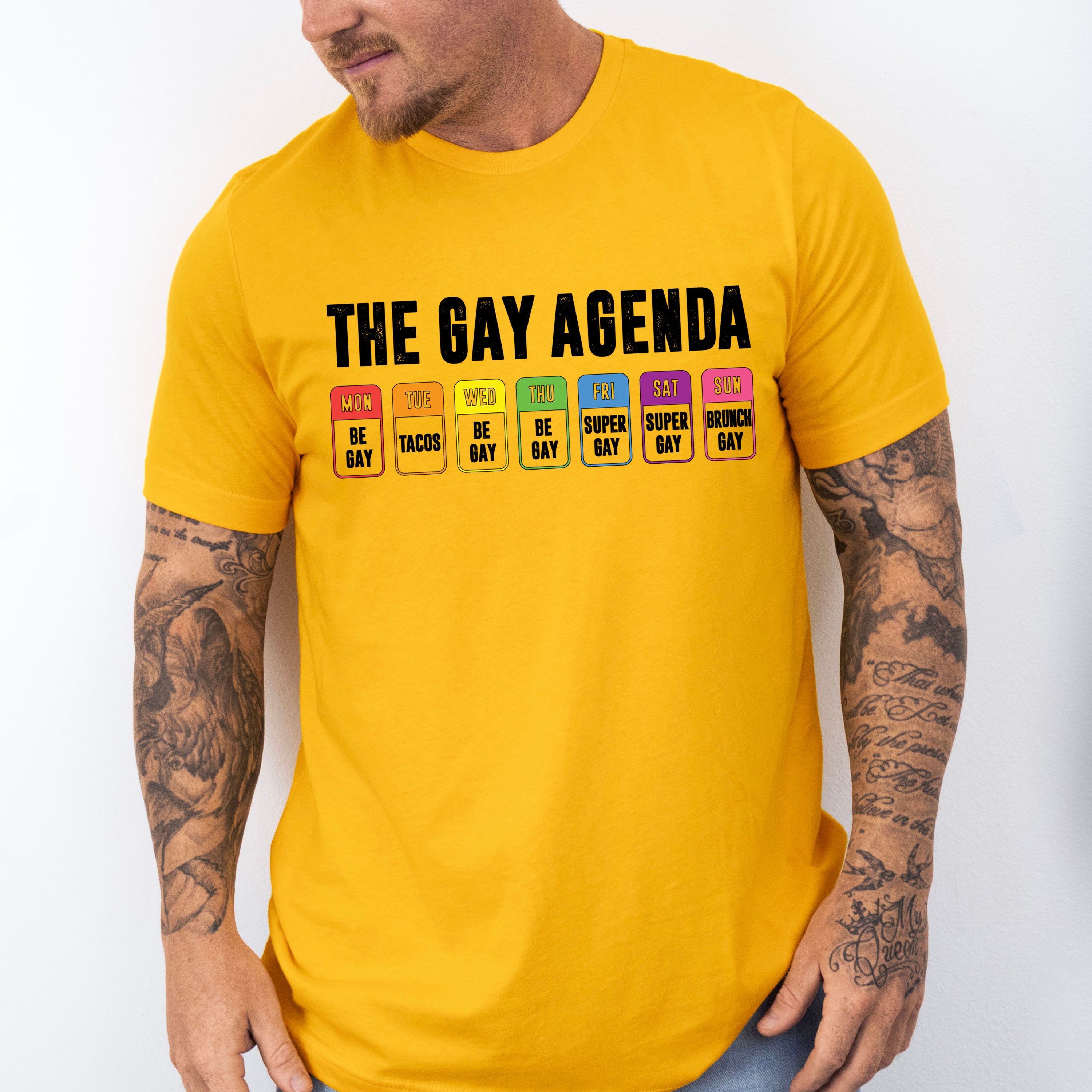 The Gay Agenda, Days Of The Week - Gay Unisex Crewneck T-Shirt Sweatshirt Hoodie