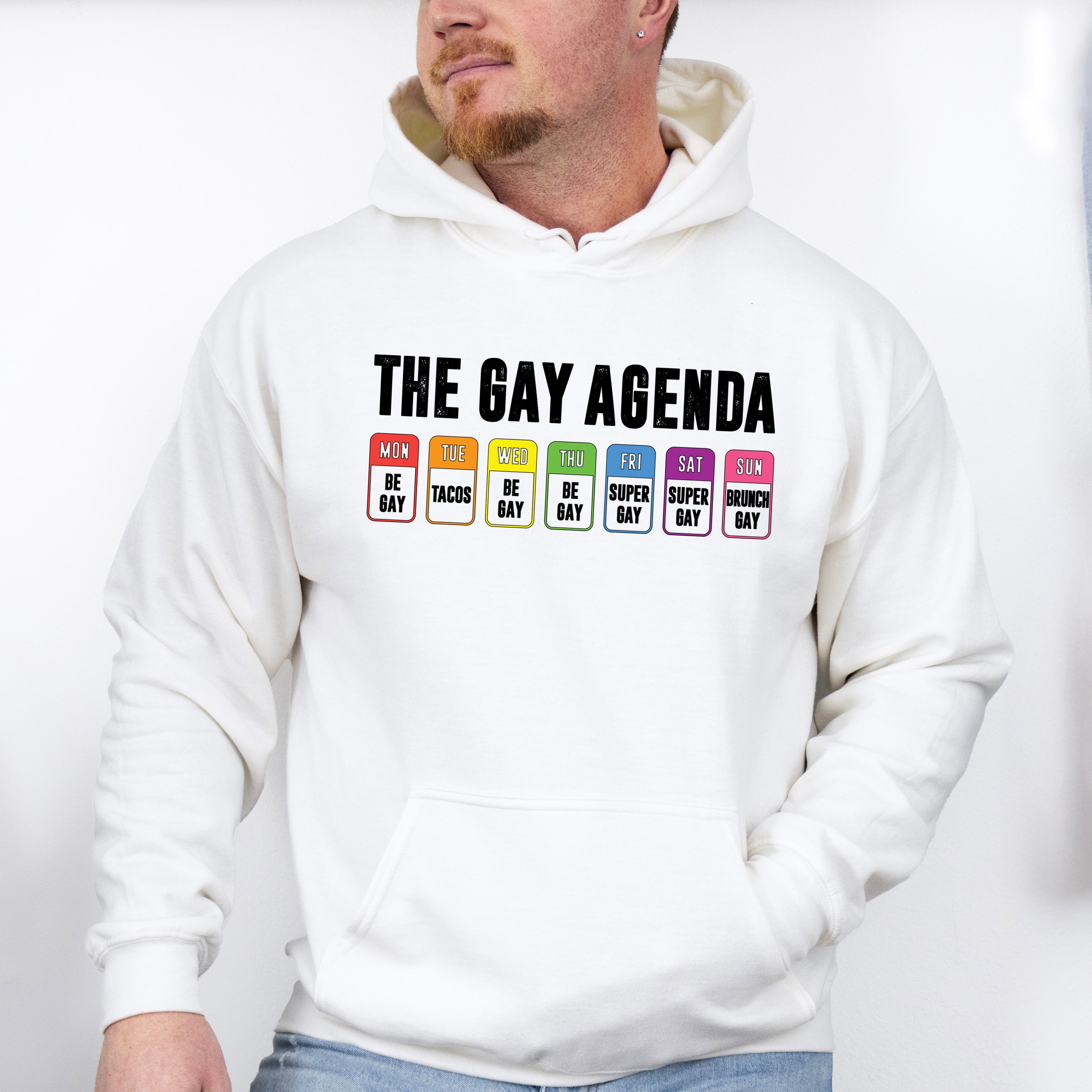 The Gay Agenda, Days Of The Week - Gay Unisex Crewneck T-Shirt Sweatshirt Hoodie
